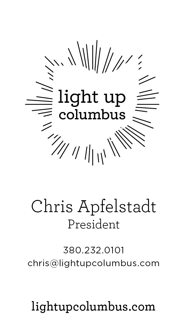 Front side of their existing business card.