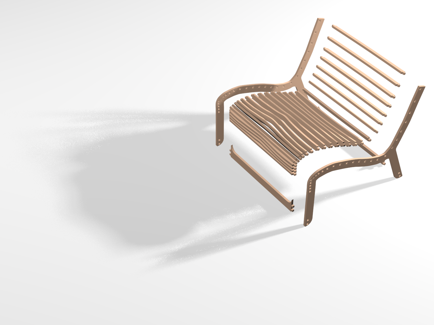 exploded axonometric rendered in Adobe 3dsMax