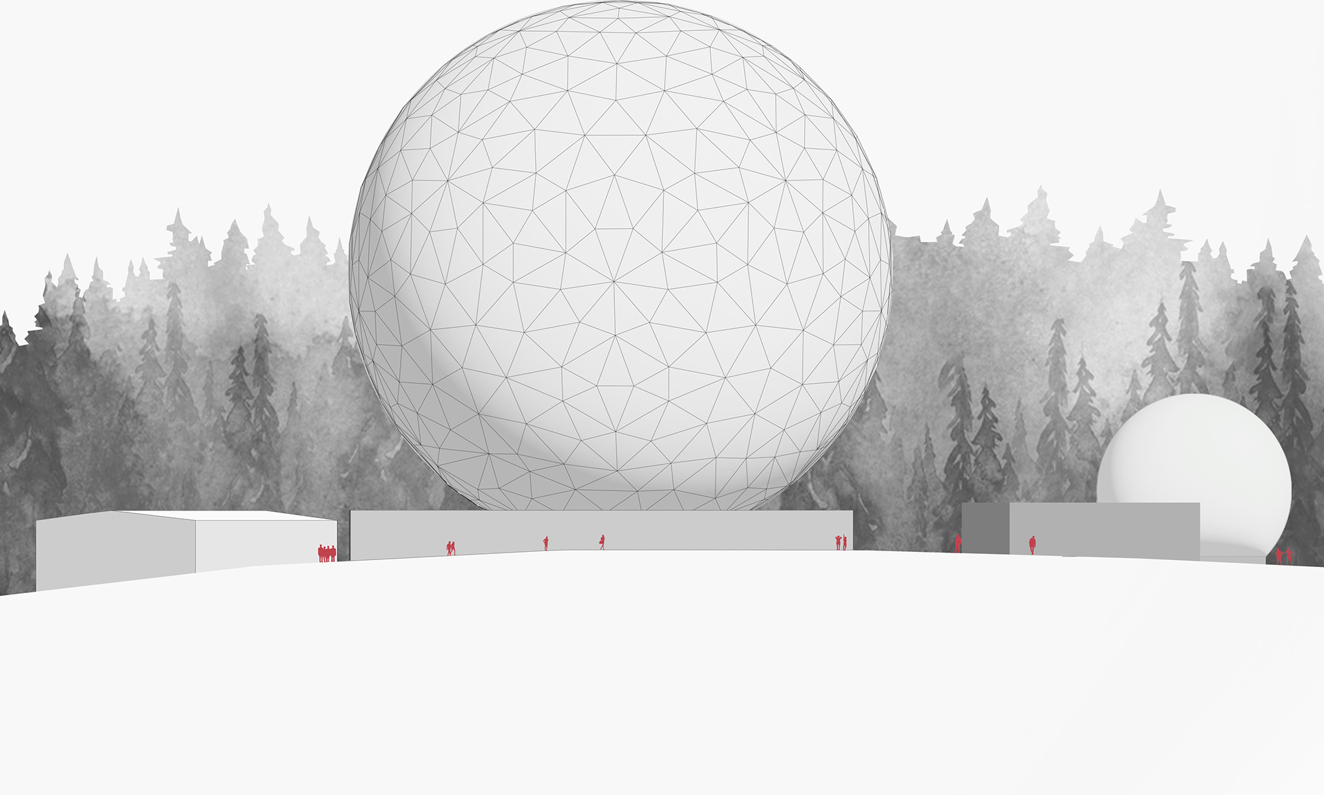 Scale study: Haystack and HAX radomes