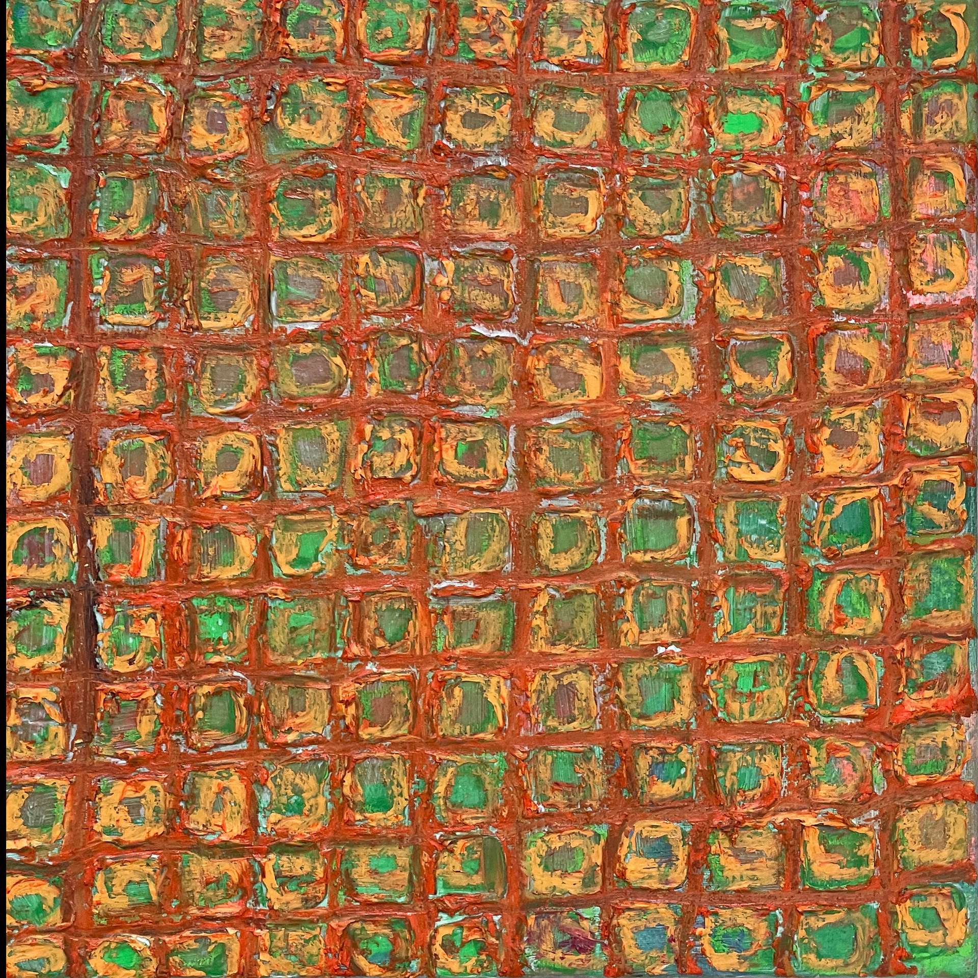 OCD Sketch 27, Acrylic, Oil pastel on Muslin, 20 x 20 cm | 2026