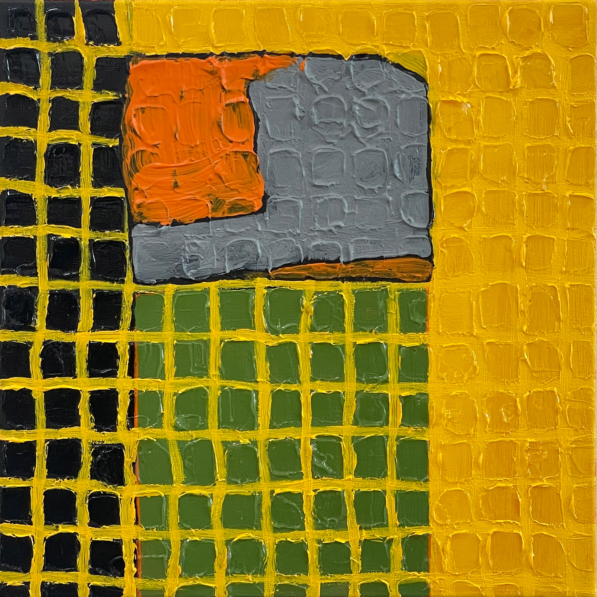 Crosspoint 6, Acrylic on Muslin, 24.2 x  24.2 cm | 2025