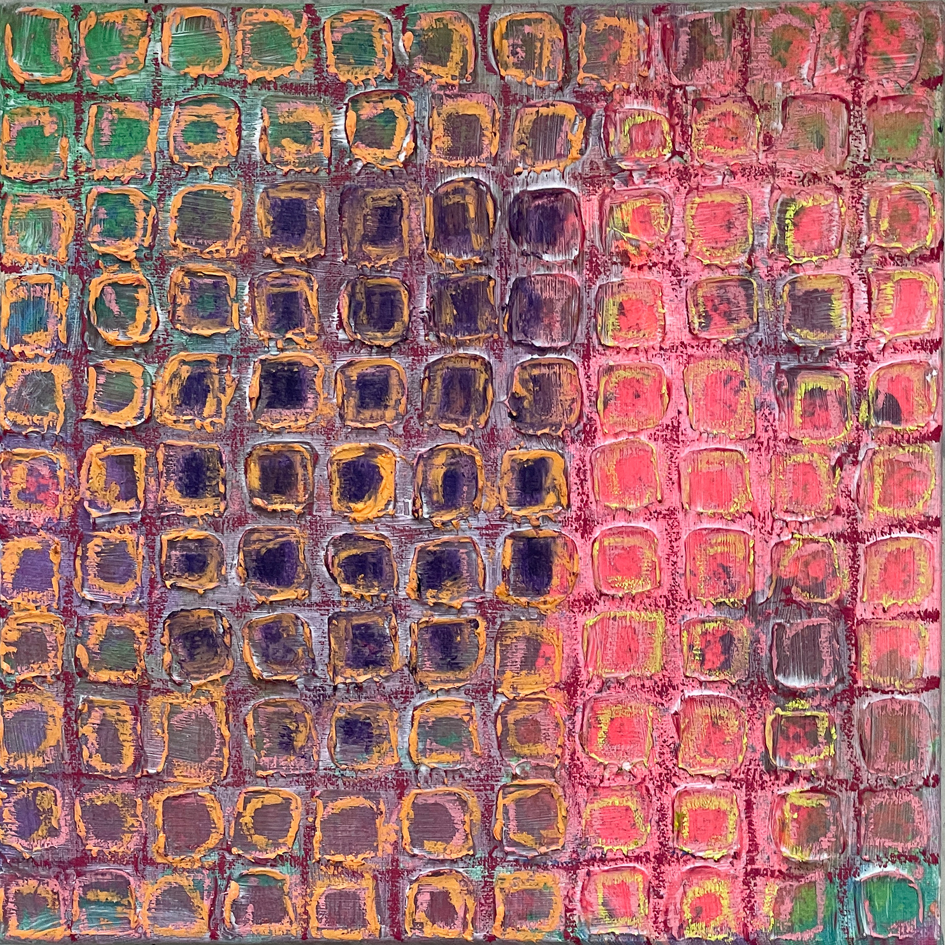 OCD Sketch 31, Acrylic, Oil pastel on Muslin, 20 x 20 cm | 2026