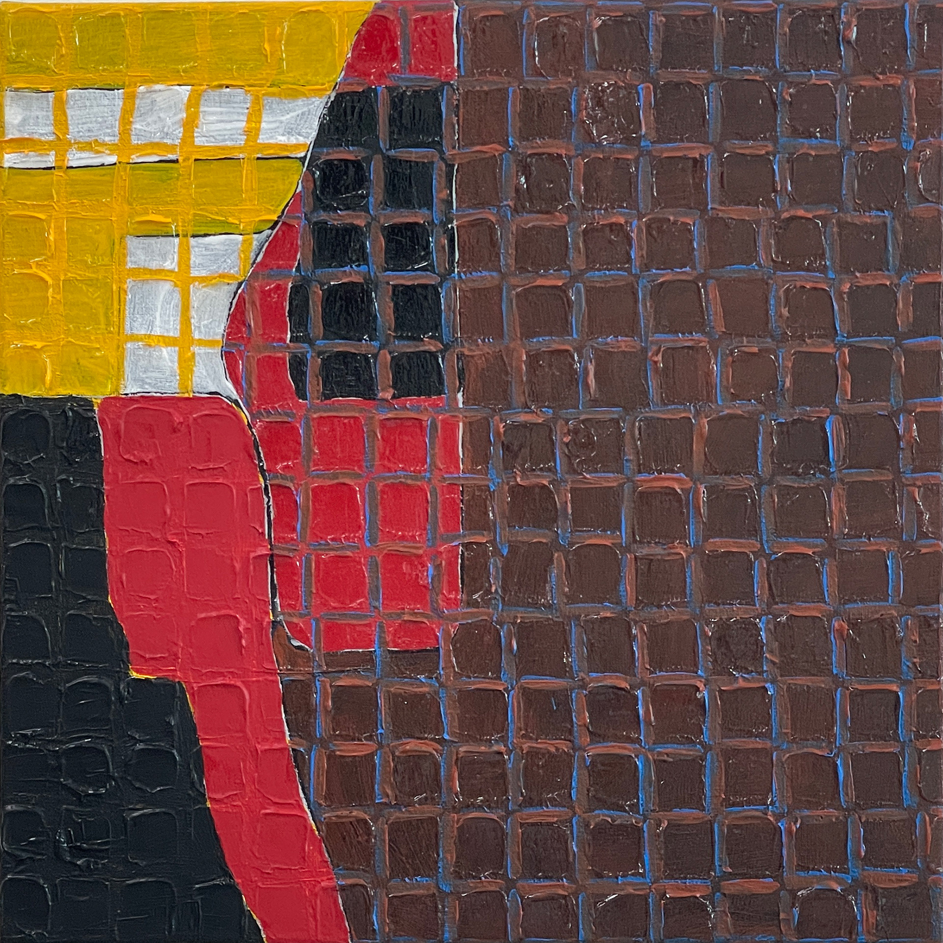 Crosspoint 9, Acrylic on Muslin, 24.2 x  24.2 cm | 2025