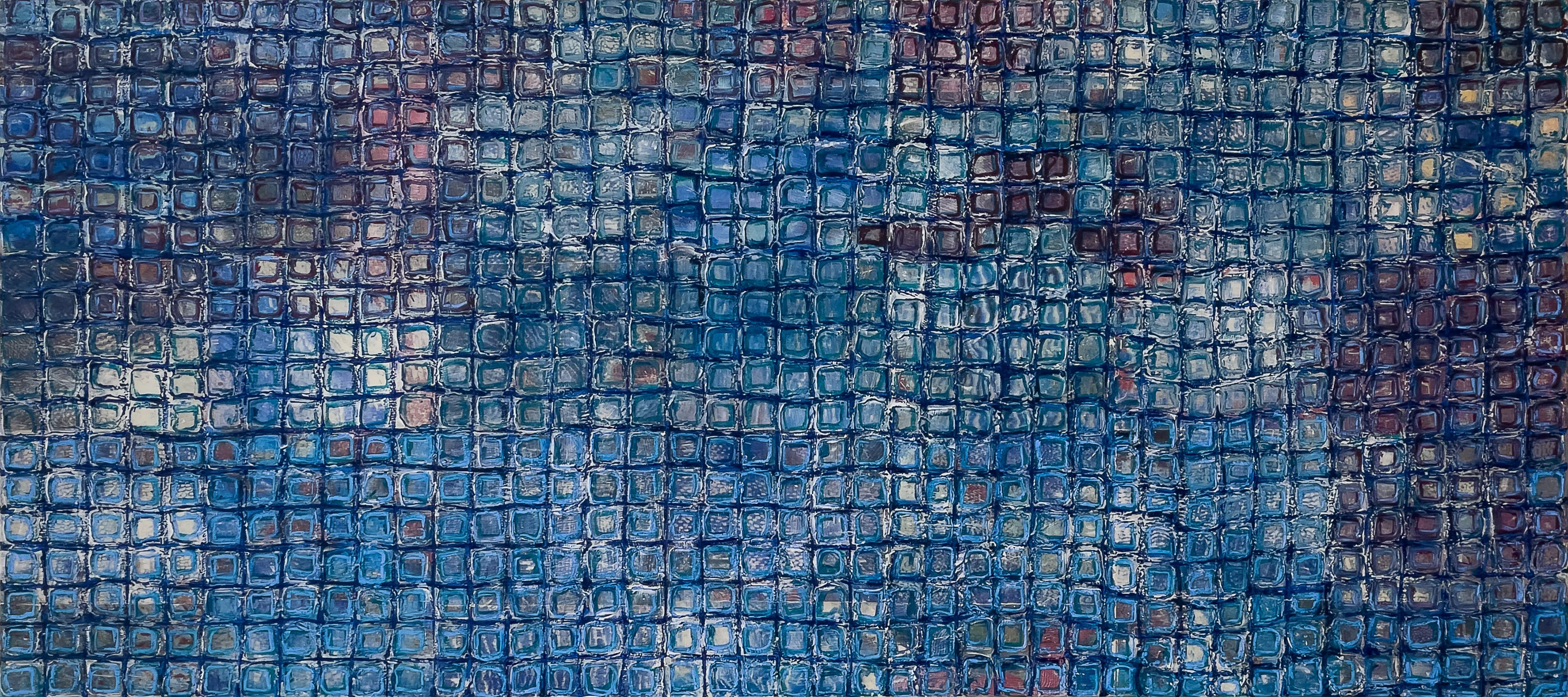 Mechanical Reasoning C, Acrylic, Oil on Image Transferred Muslin, 81.28 x 182.88 cm | 2025