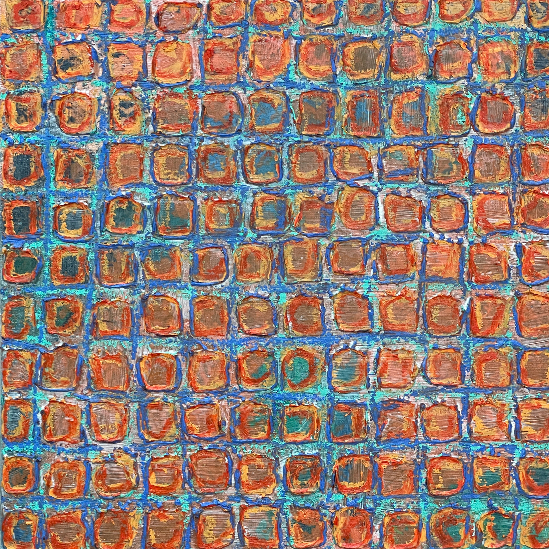 OCD Sketch 26, Acrylic, Oil pastel on Muslin, 20 x 20 cm | 2026