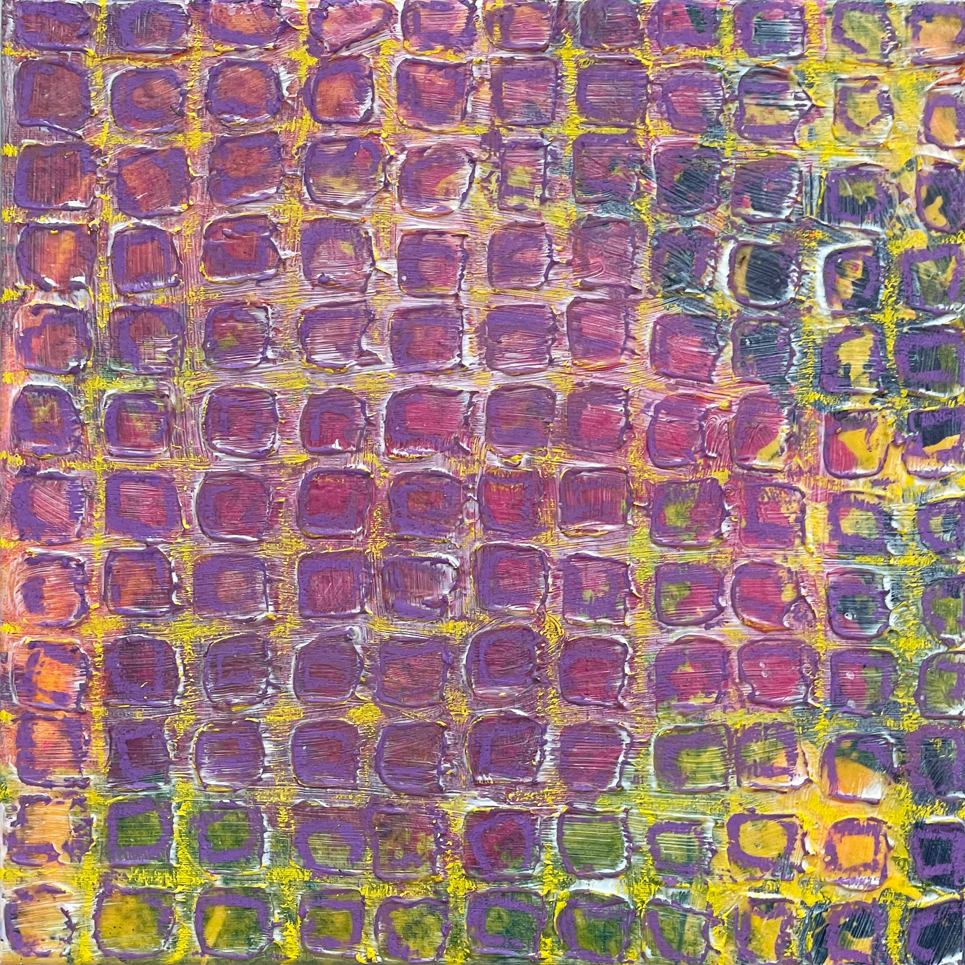 OCD Sketch 25, Acrylic, Oil pastel on Muslin, 20 x 20 cm | 2026