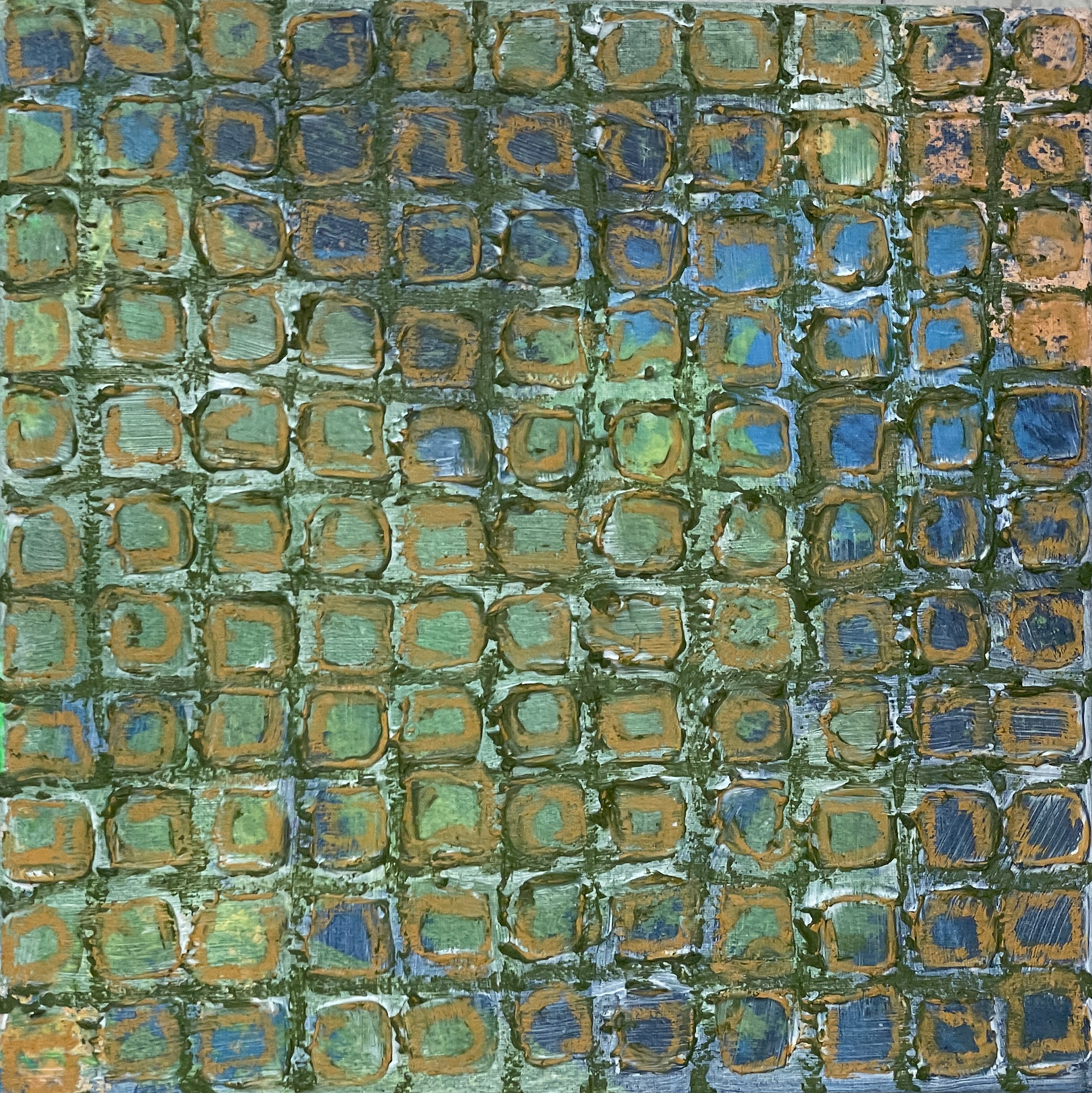 OCD Sketch 28, Acrylic, Oil pastel on Muslin, 20 x 20 cm | 2026