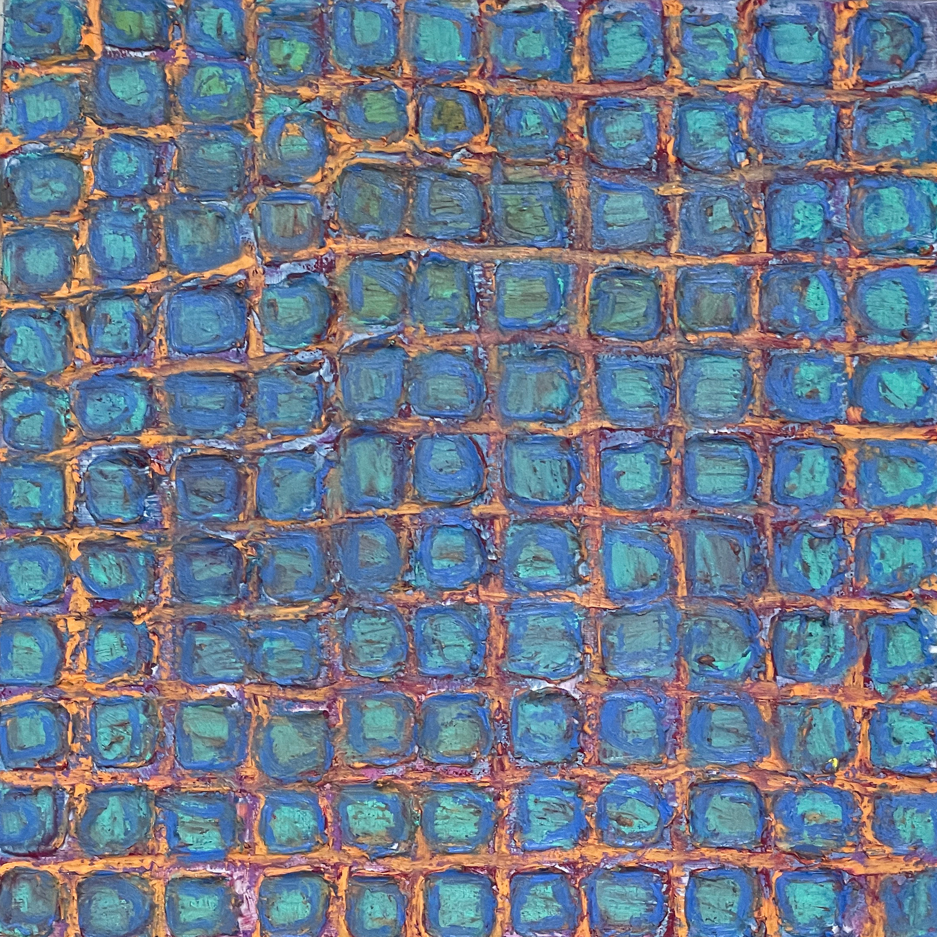 OCD Sketch 29, Acrylic, Oil pastel on Muslin, 20 x 20 cm | 2026