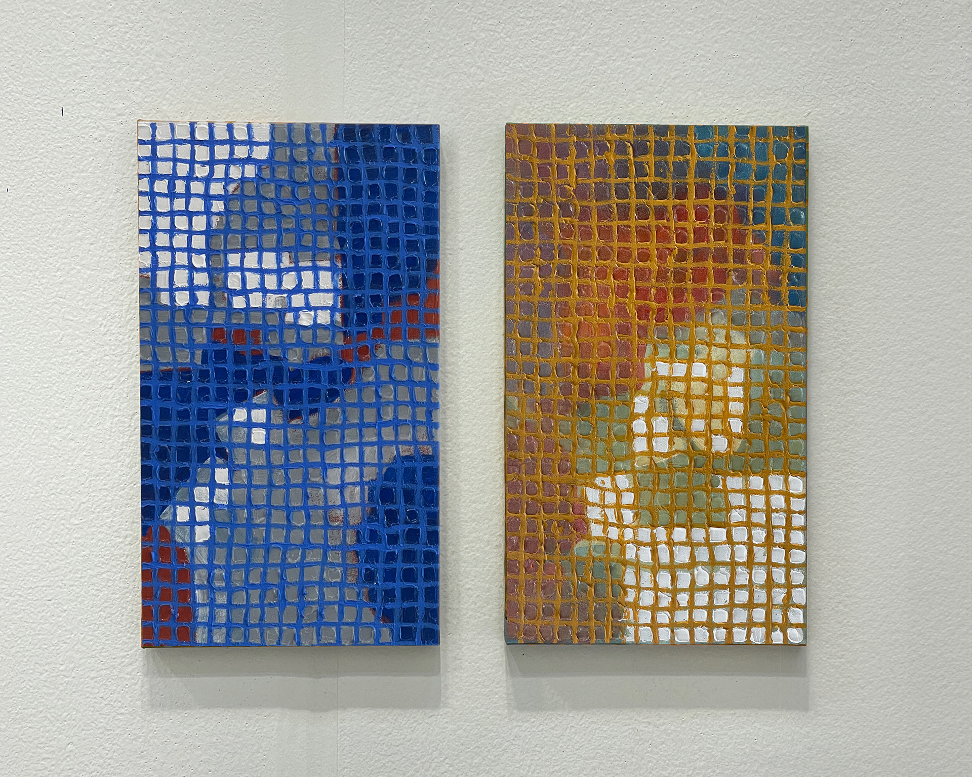 Intuitive and Rational 3-1(2) & 1(2), Acrylic on Muslin, 33.4 x 38 cm | 2025