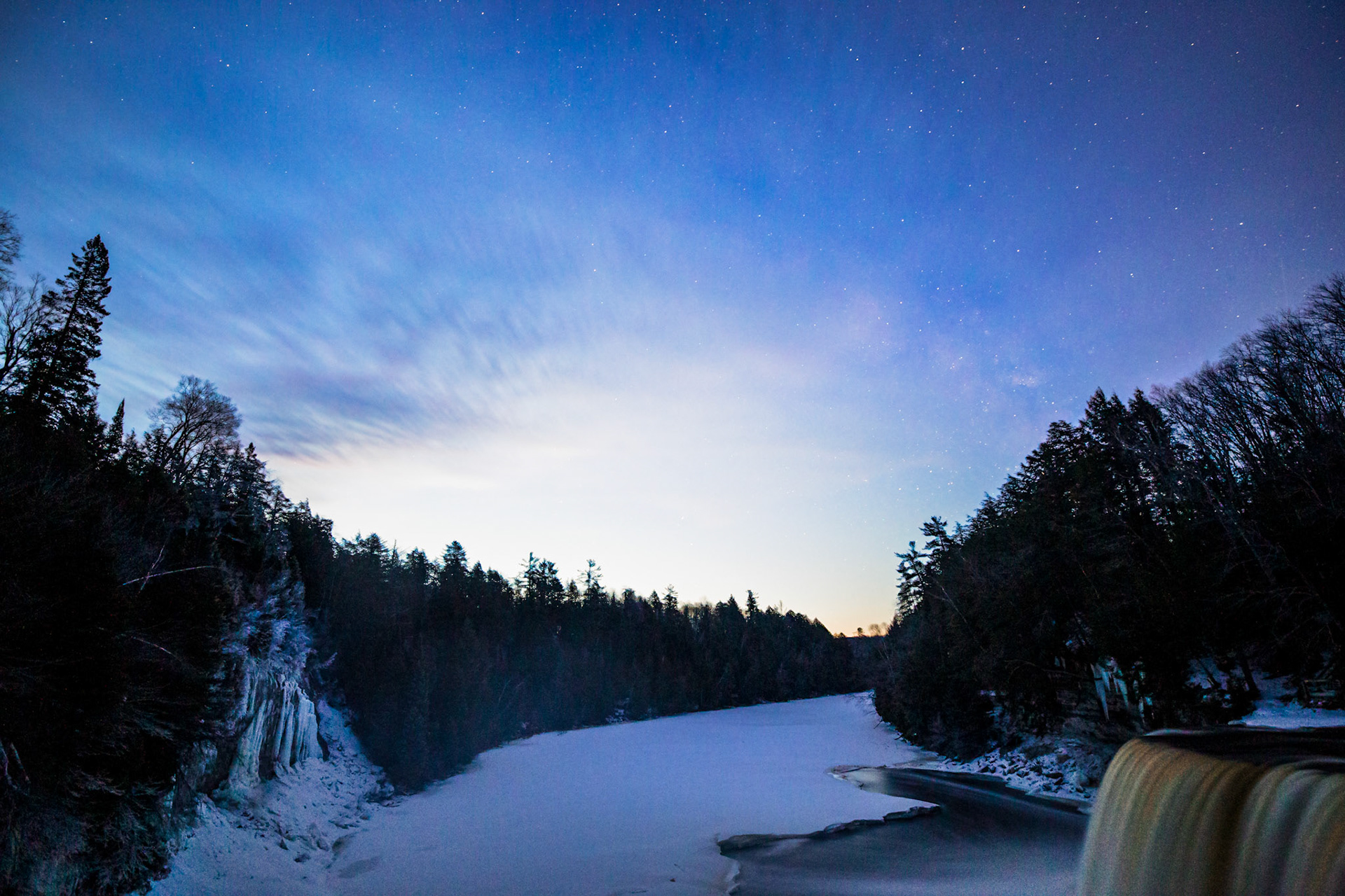 Fading night, Tahquamennon Falls.