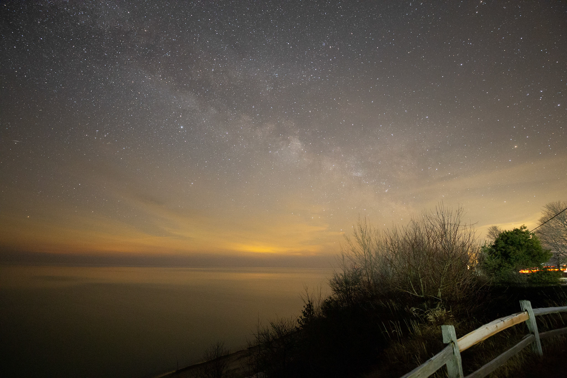 Naked Eye view of Milky Way over Lake Huron, Hwy 25