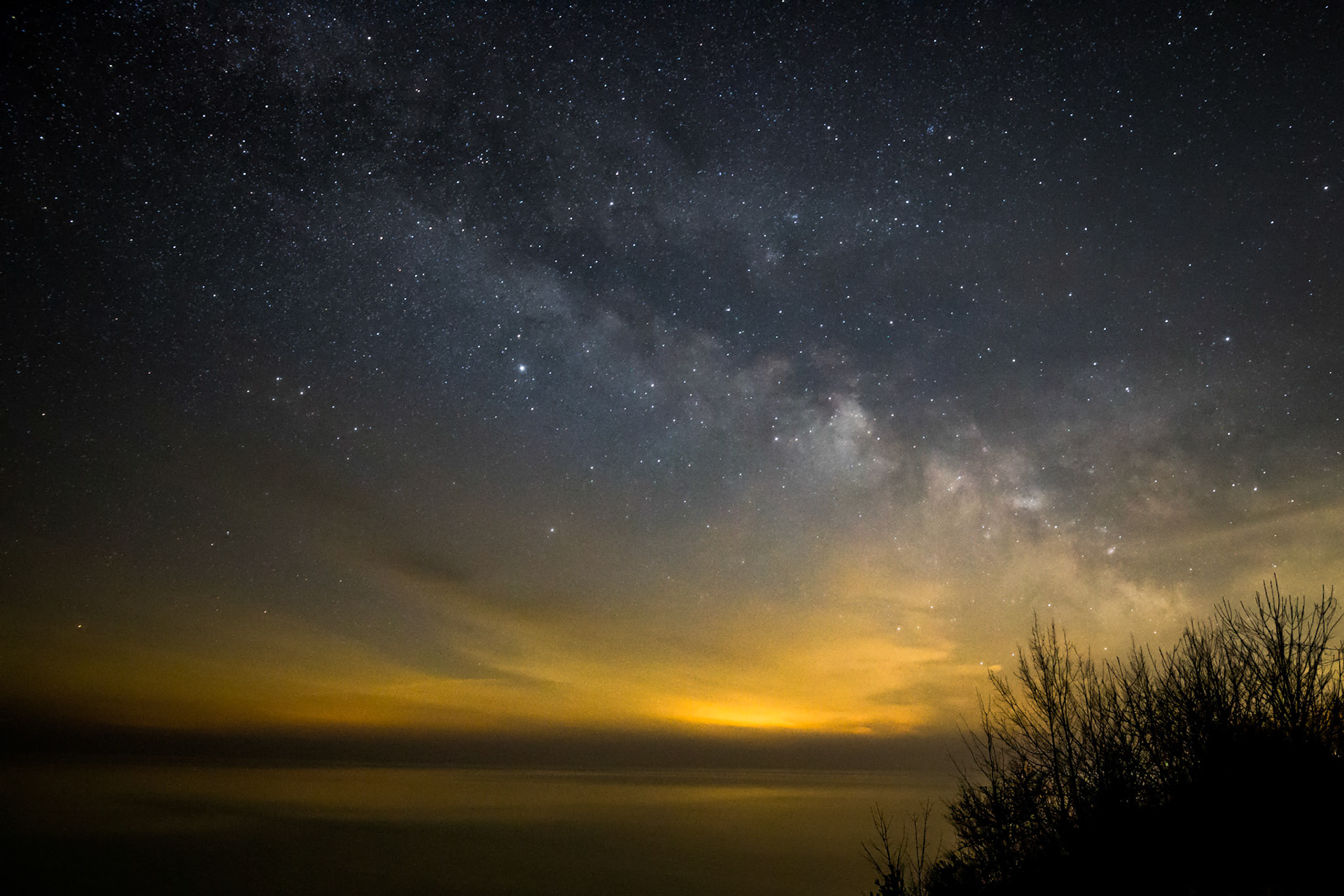 Milky Way over Lake Huron, Roadside Park off Hwy 25