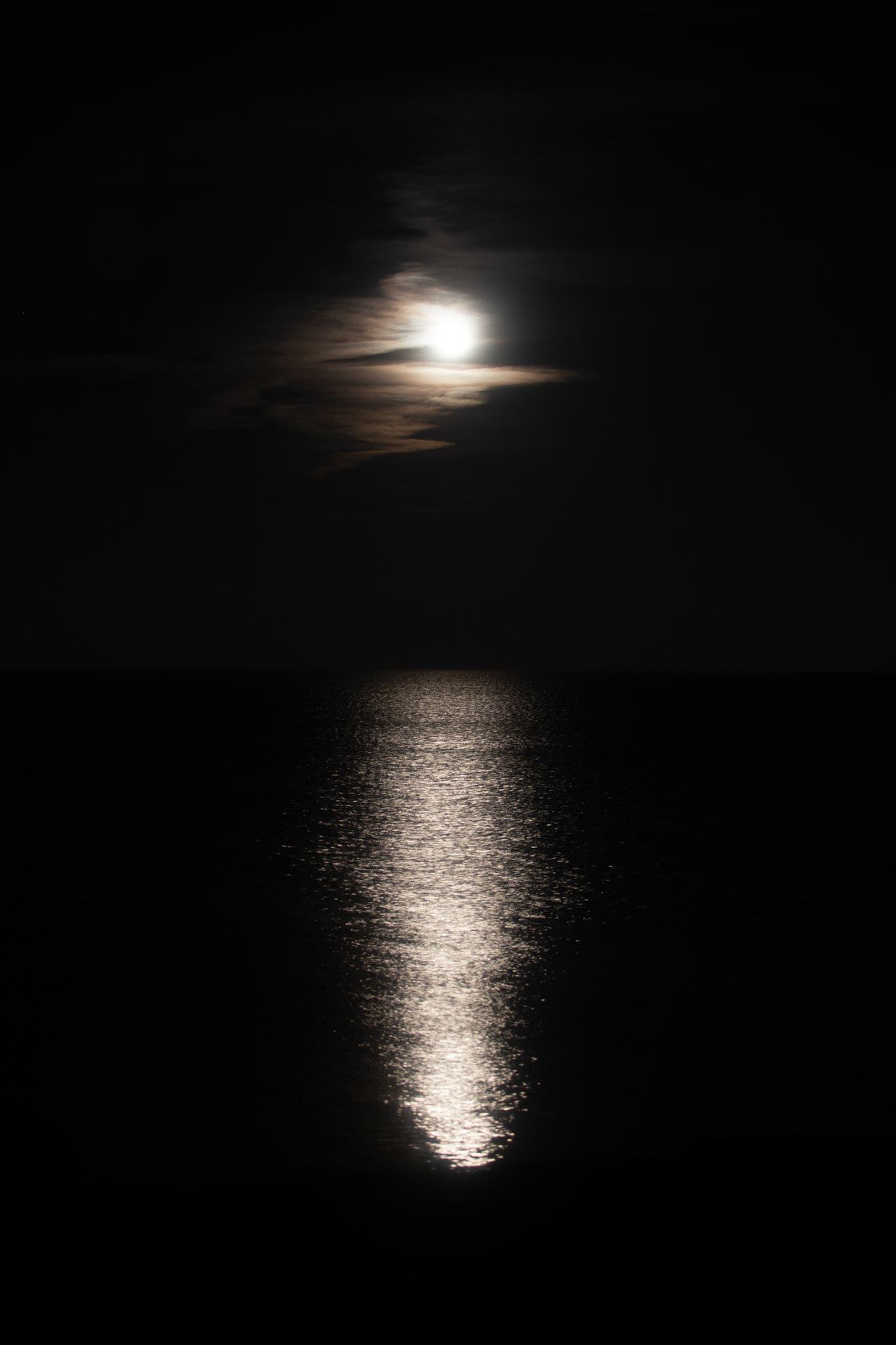 Moonrise over Lake Huron at Pointe Aux Barques, again