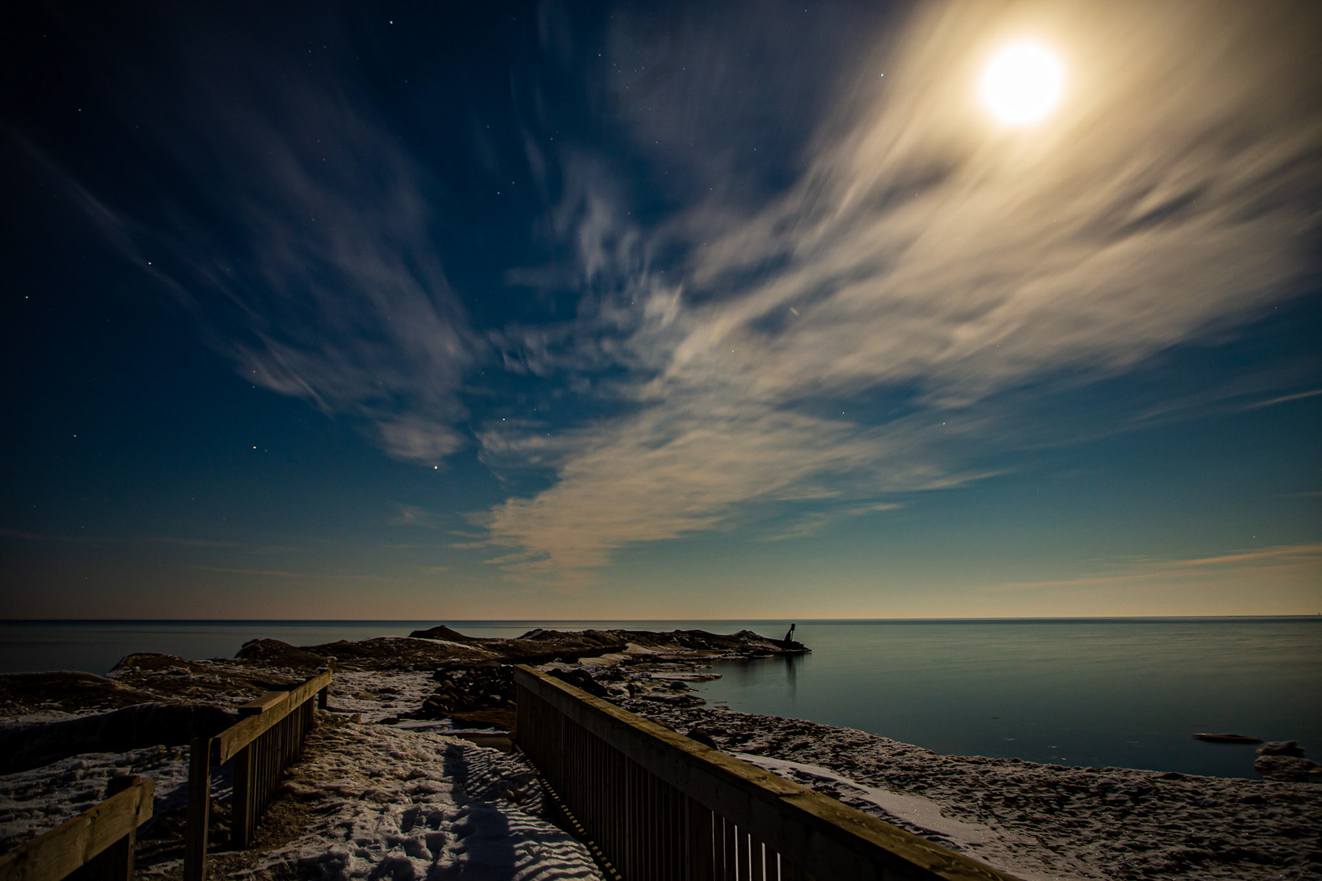 Boat Dock, full moonlight