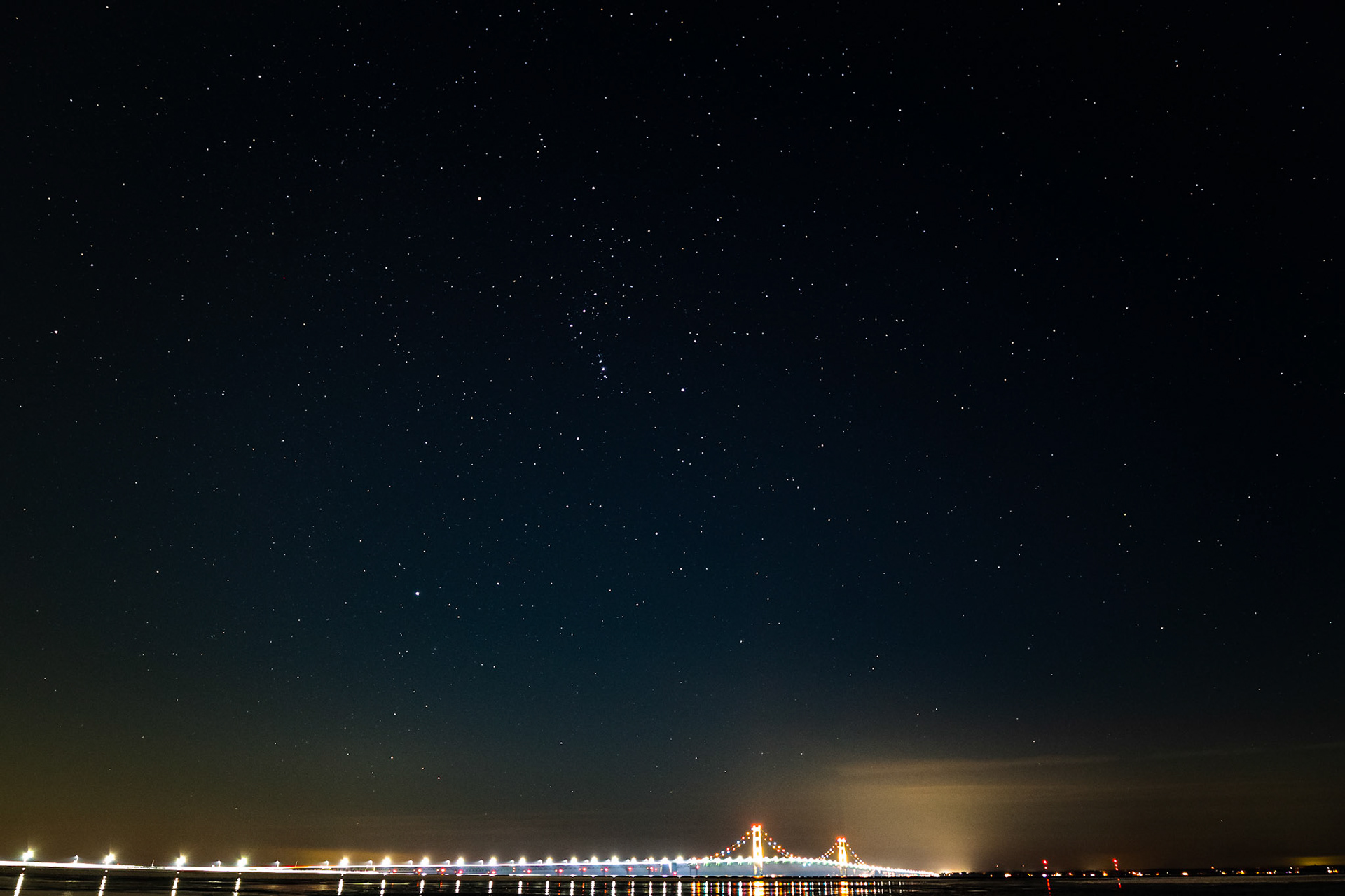 Stars over the Mackinac Bridge