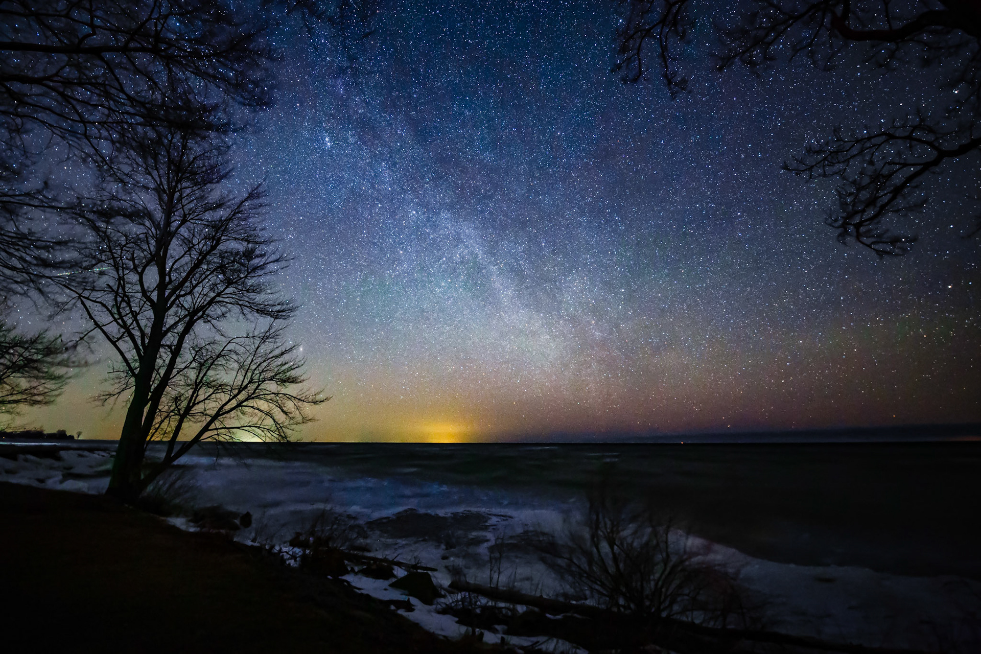 Winter Milky Way over Lake Huron