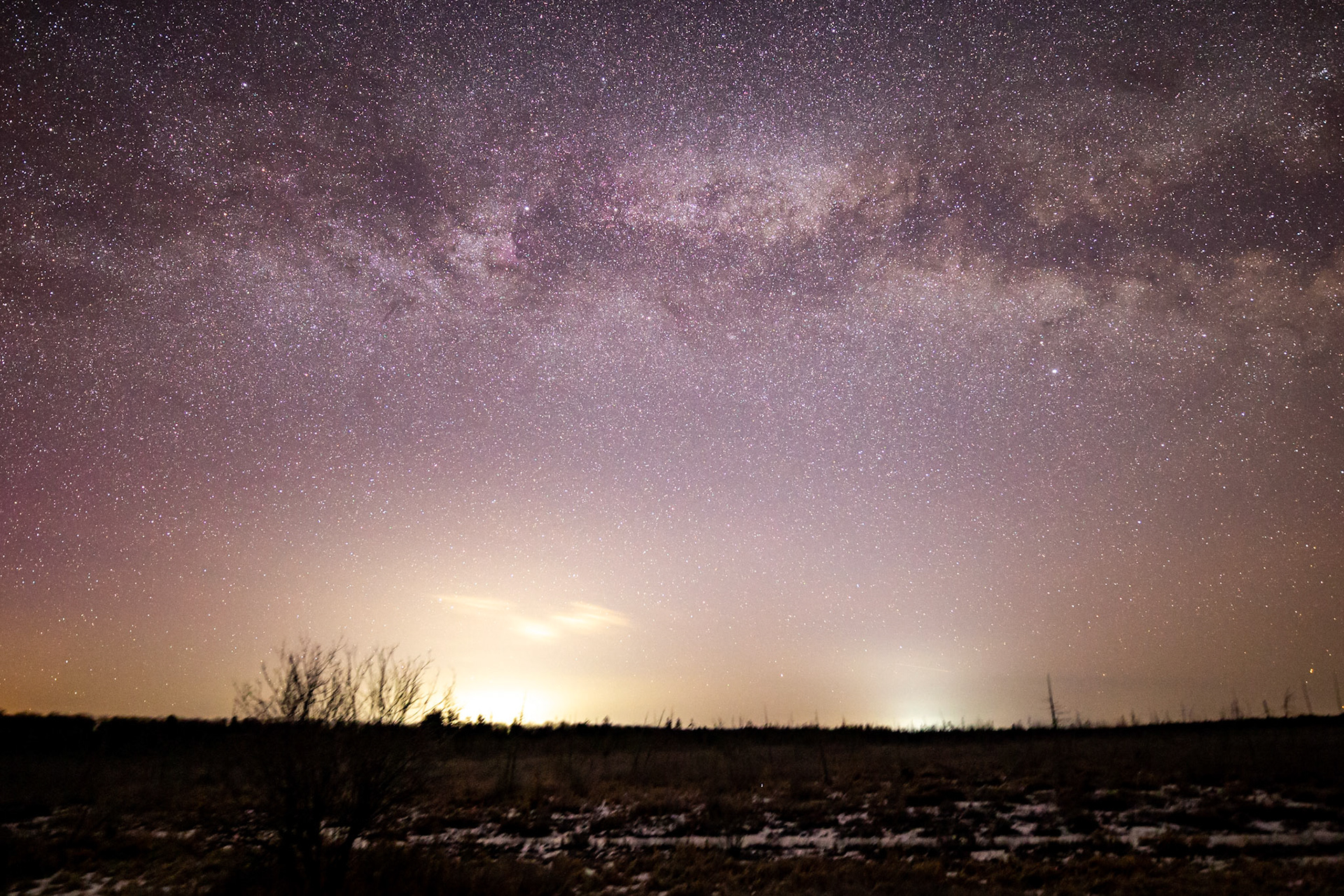 Facing Northeast towards two distant towns.