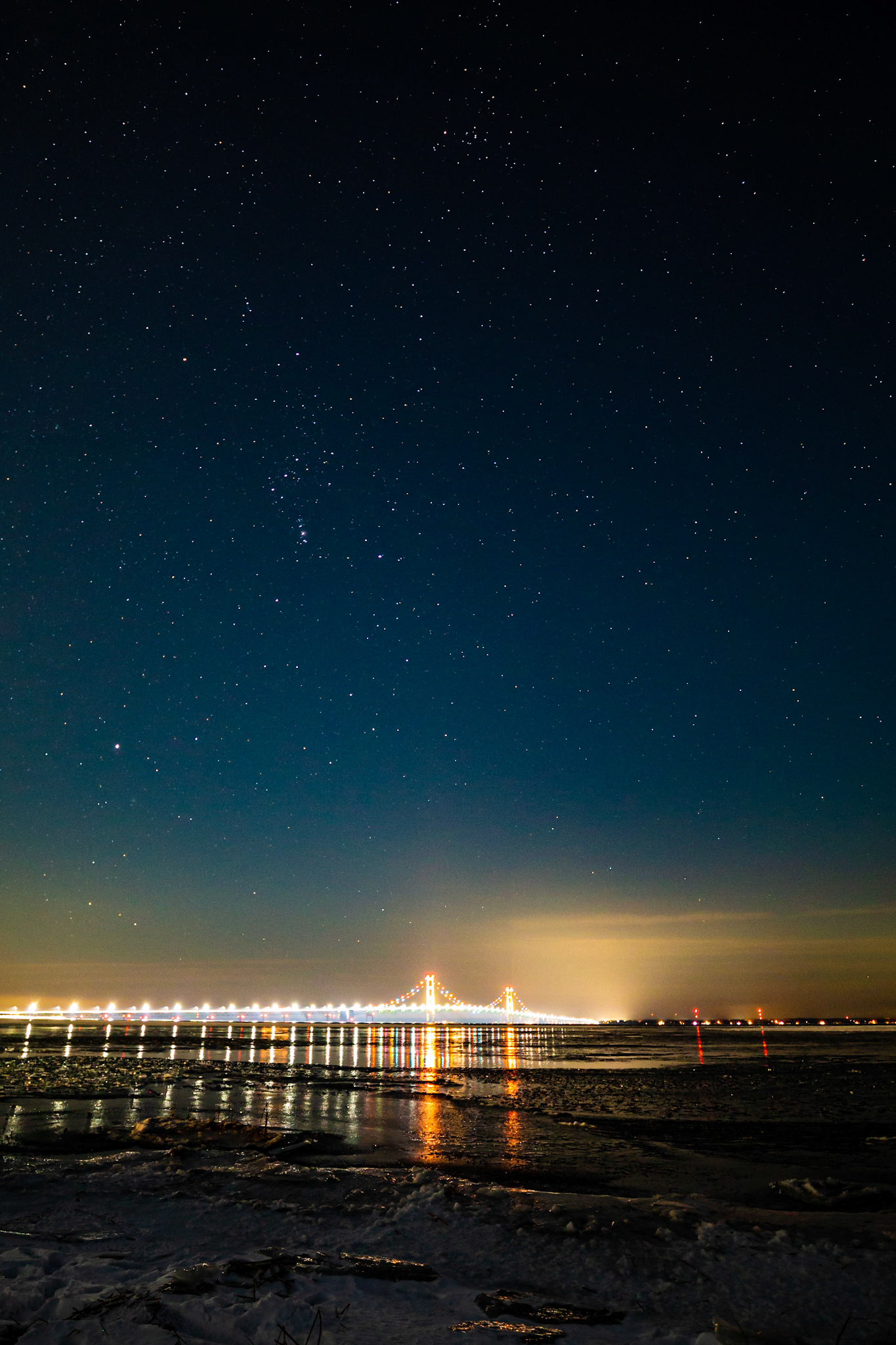 Stars over Mackinac Bridge