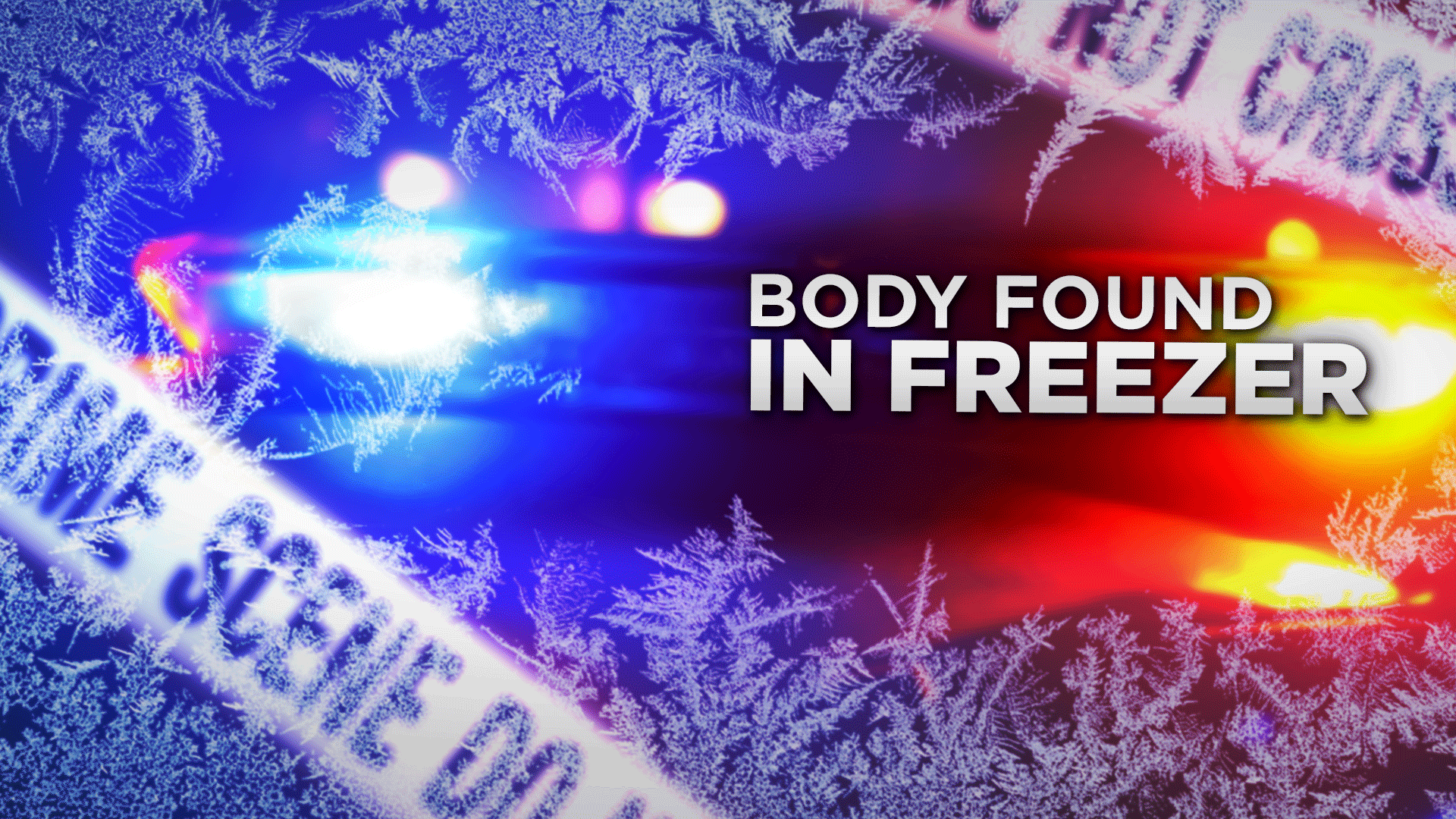 The producer wanted the graphic to include police lights and some sort of cold/frost. I also added in some police tape to further convey the crime scene aspect of the story. I kept the frost away from the text to make it read more easily and to make it more interesting.
