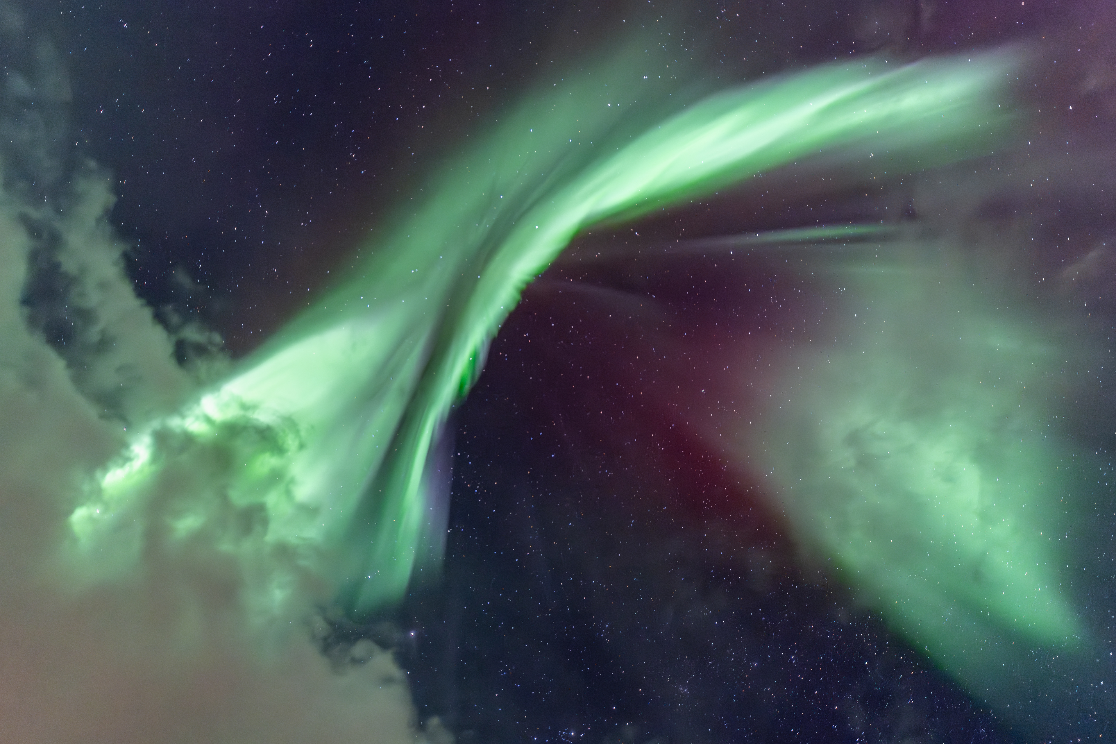Substorm-Explosion im Zenit, Norwegen (25.02.2025)