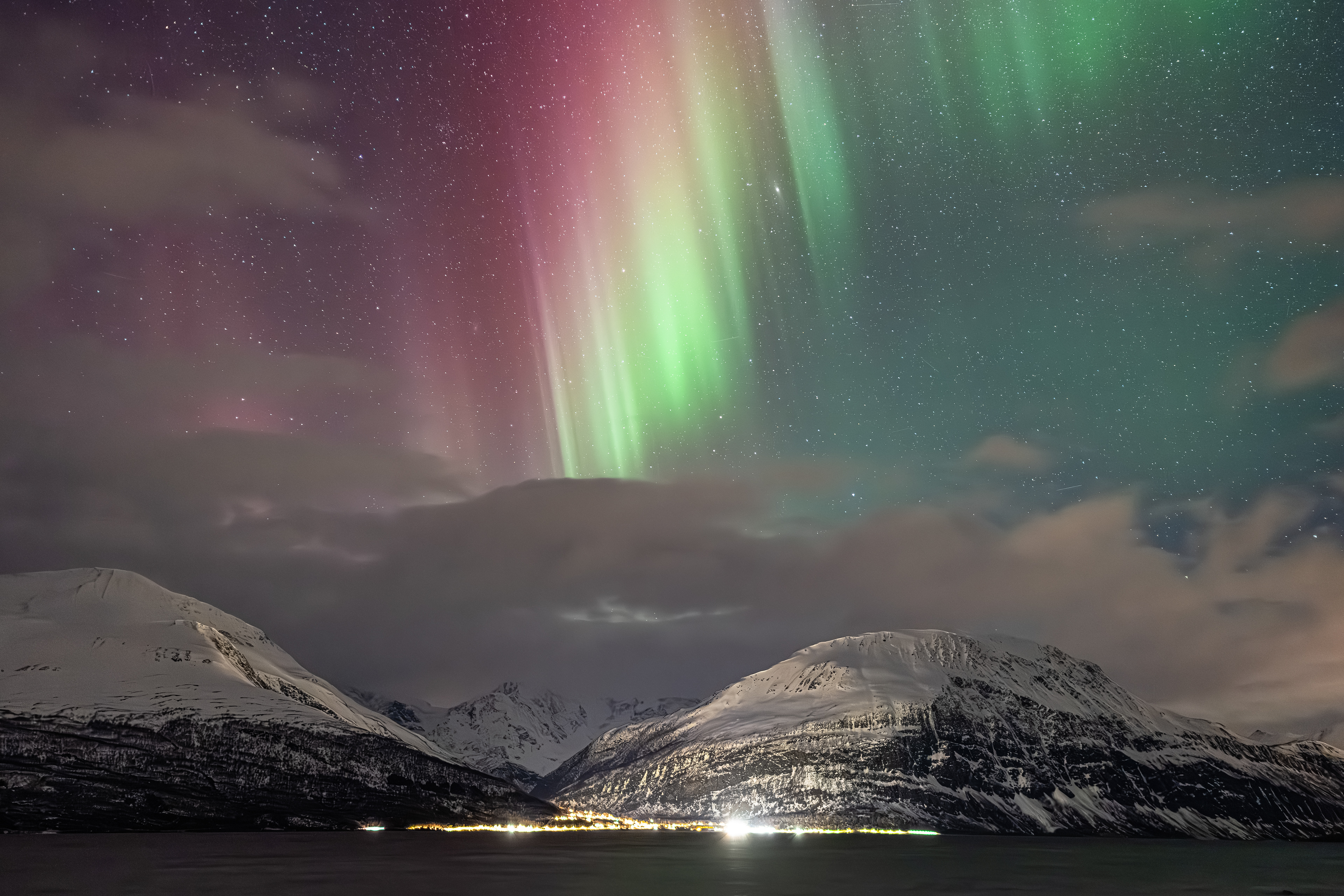 Polarlicht & Andromeda-Galaxie über Norwegen (24.02.2025)