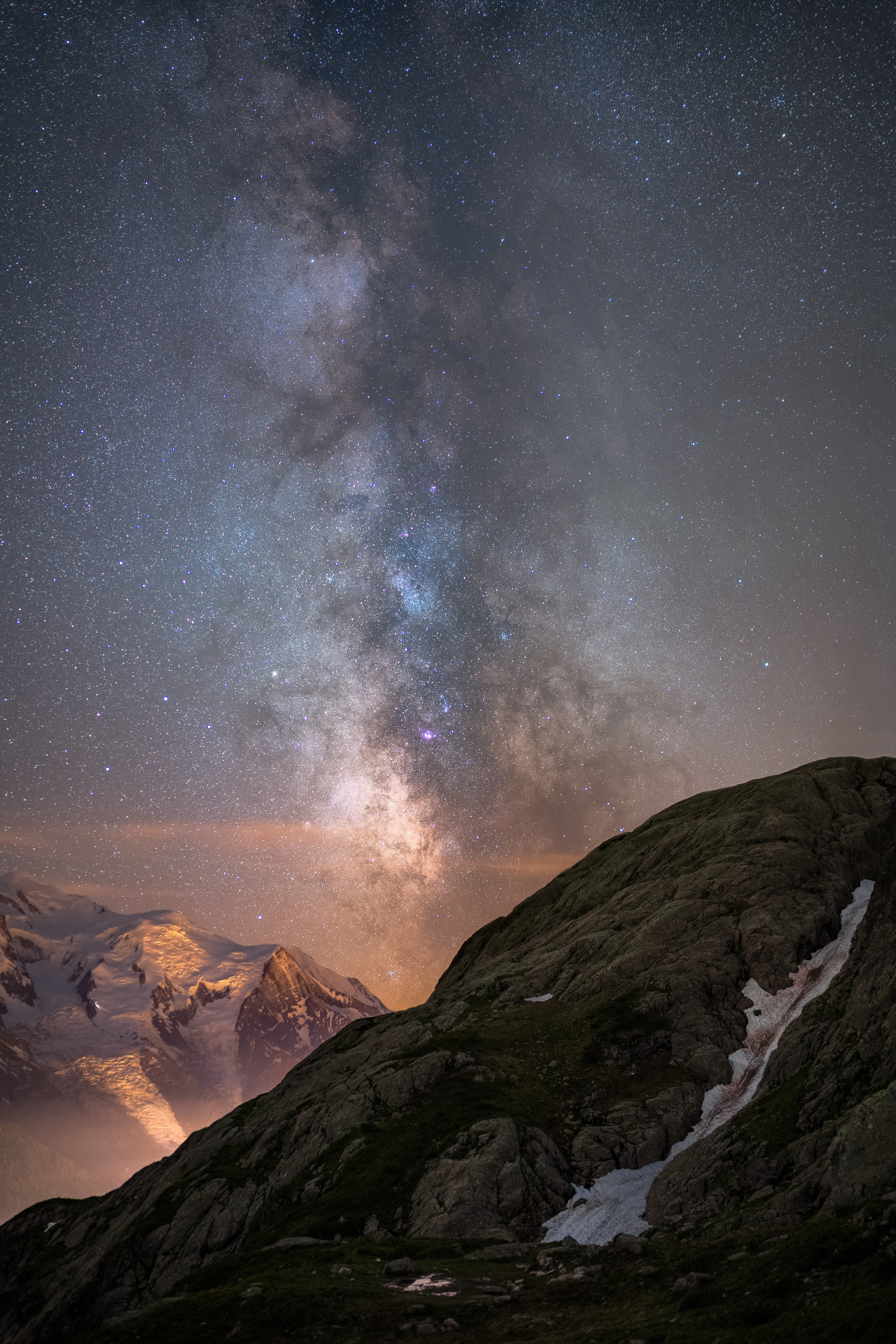 Milchstraßenzentrum über Mont Blanc Bergmassiv, Chamonix (F) - 10.07.2021