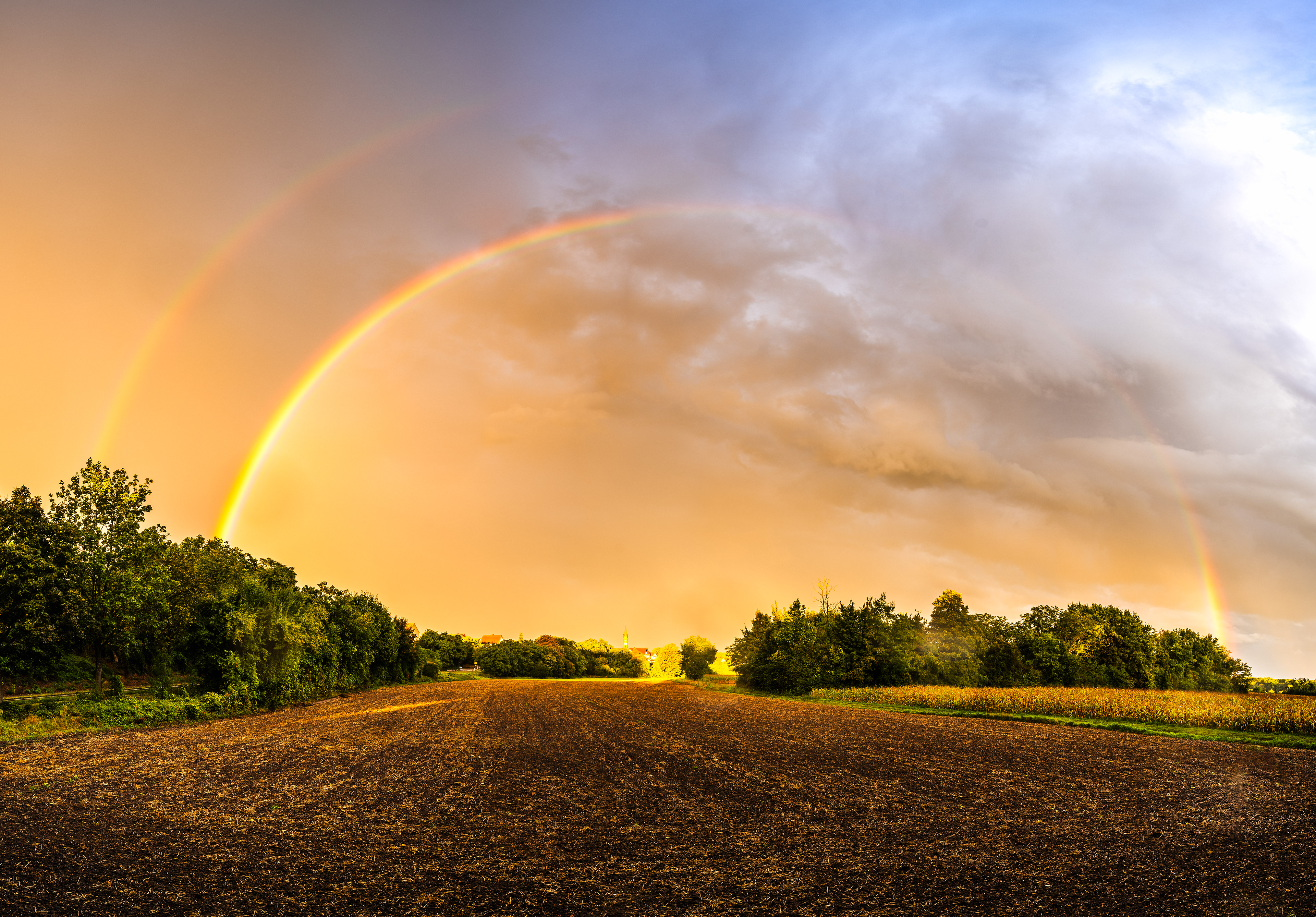 Doppelter Regenbogen über Sondernheim, RLP (D) - 22.09.2023