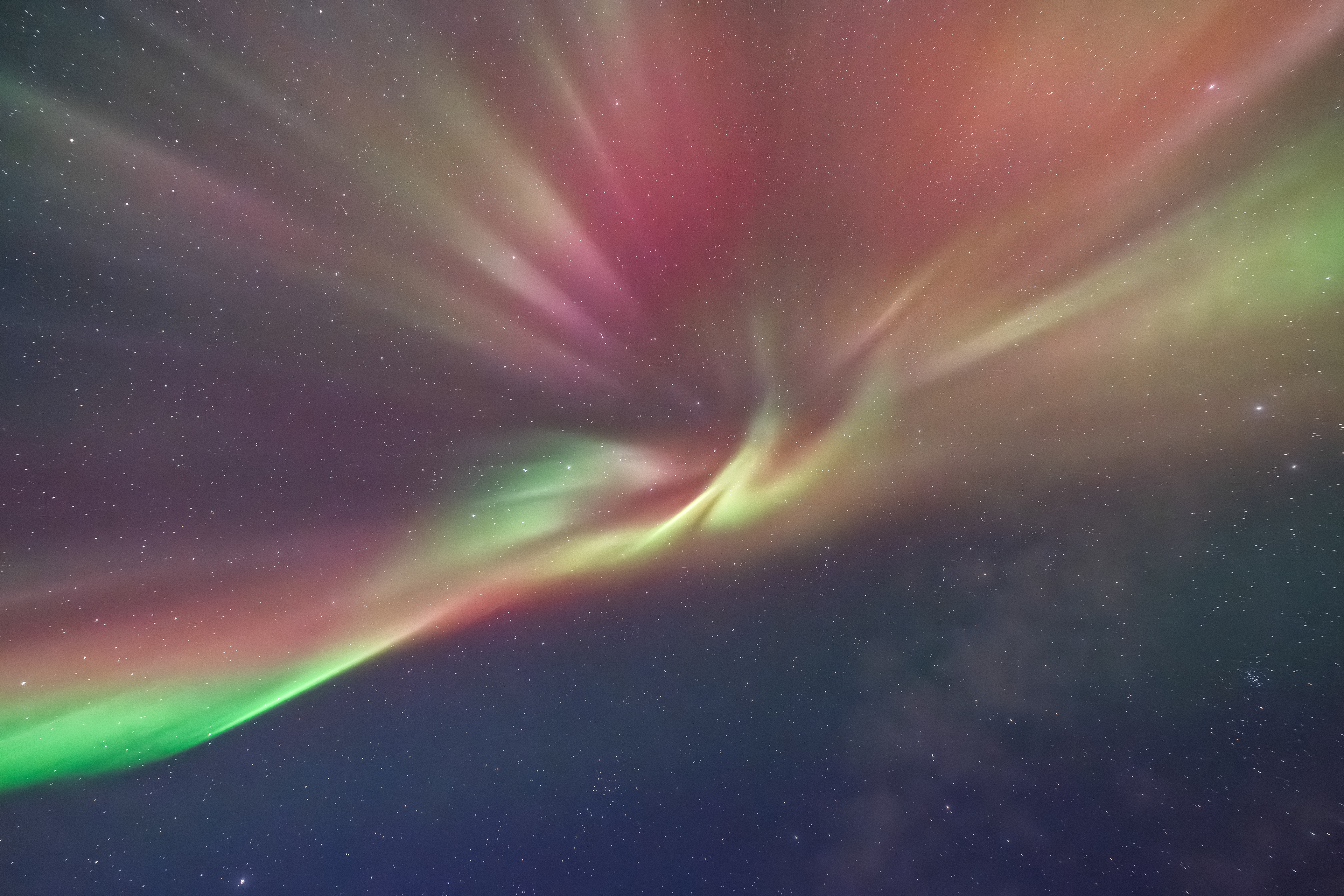 Substorm-Explosion im Zenit, Schweden (23.-24.02.2025)