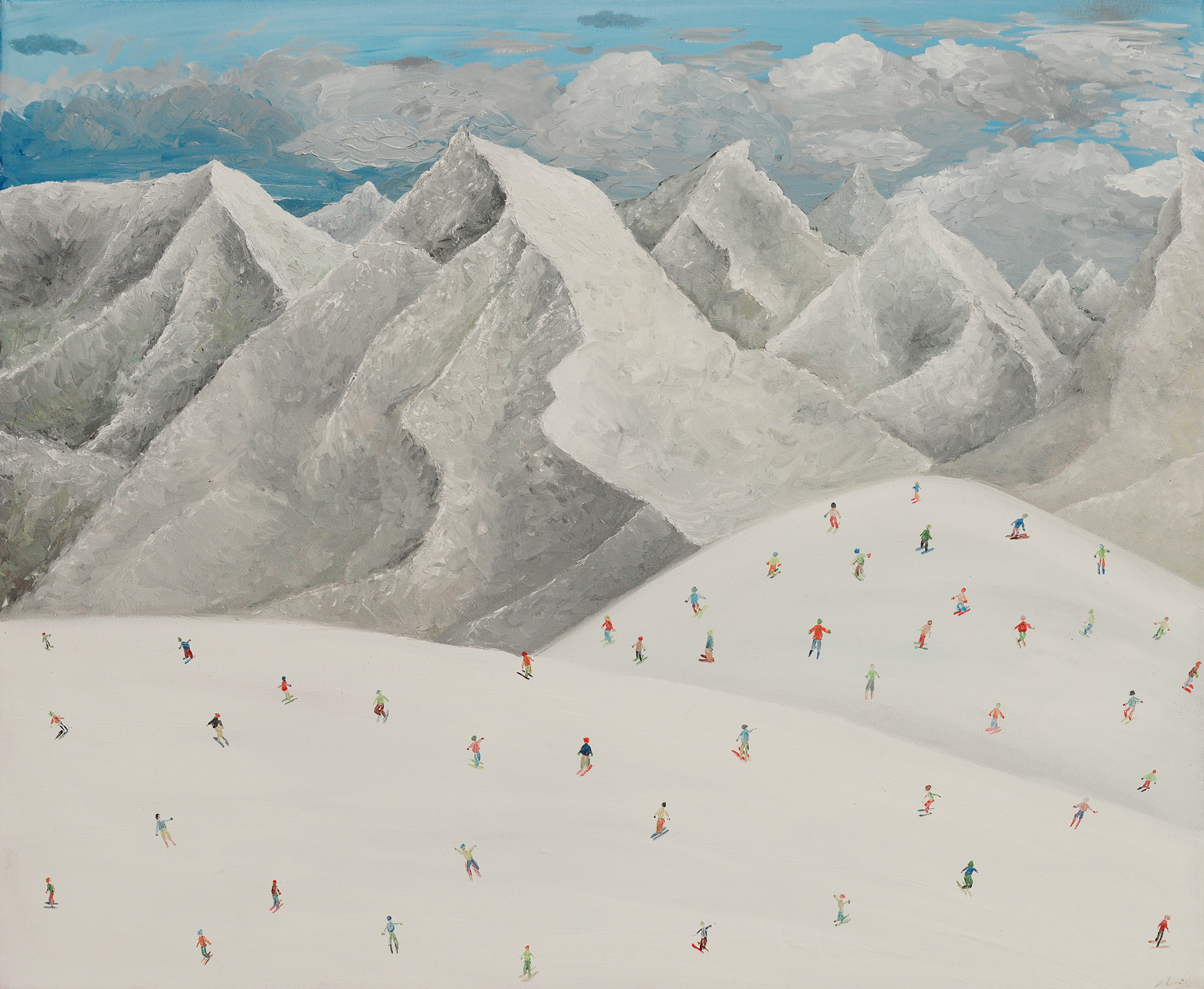 Agnieszka Stachura narciarze malarstwo