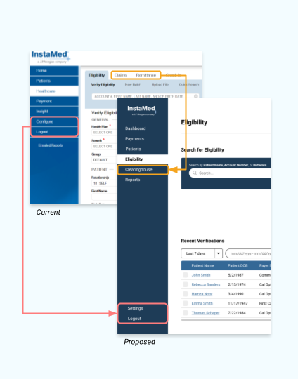 Redesigning the menu structure and nomenclature