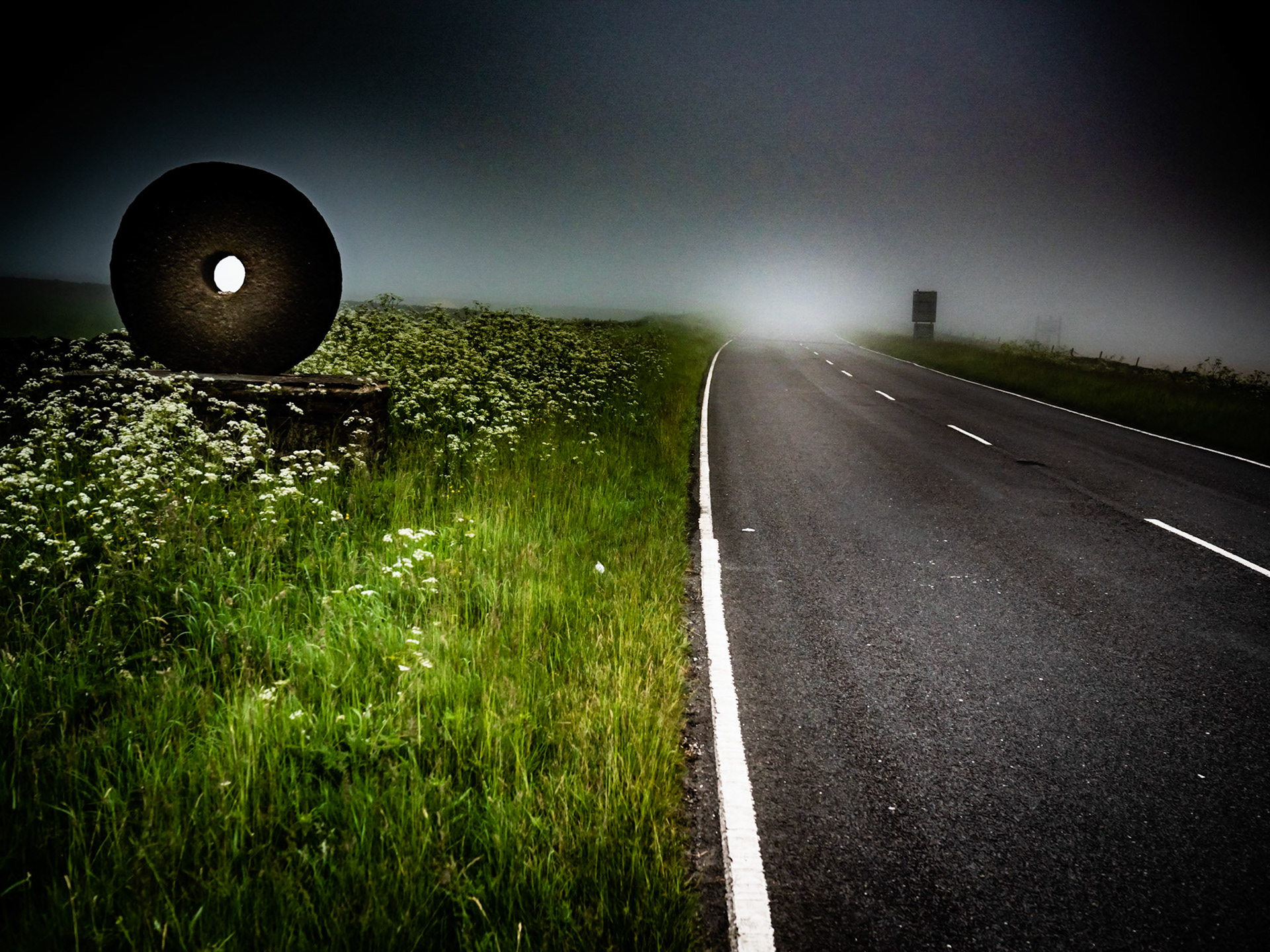 Quern stone Greenfield Road