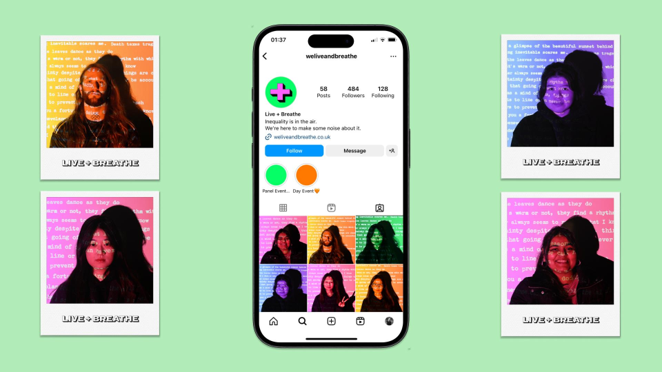 The photobooth takeaways and social media mockups.
