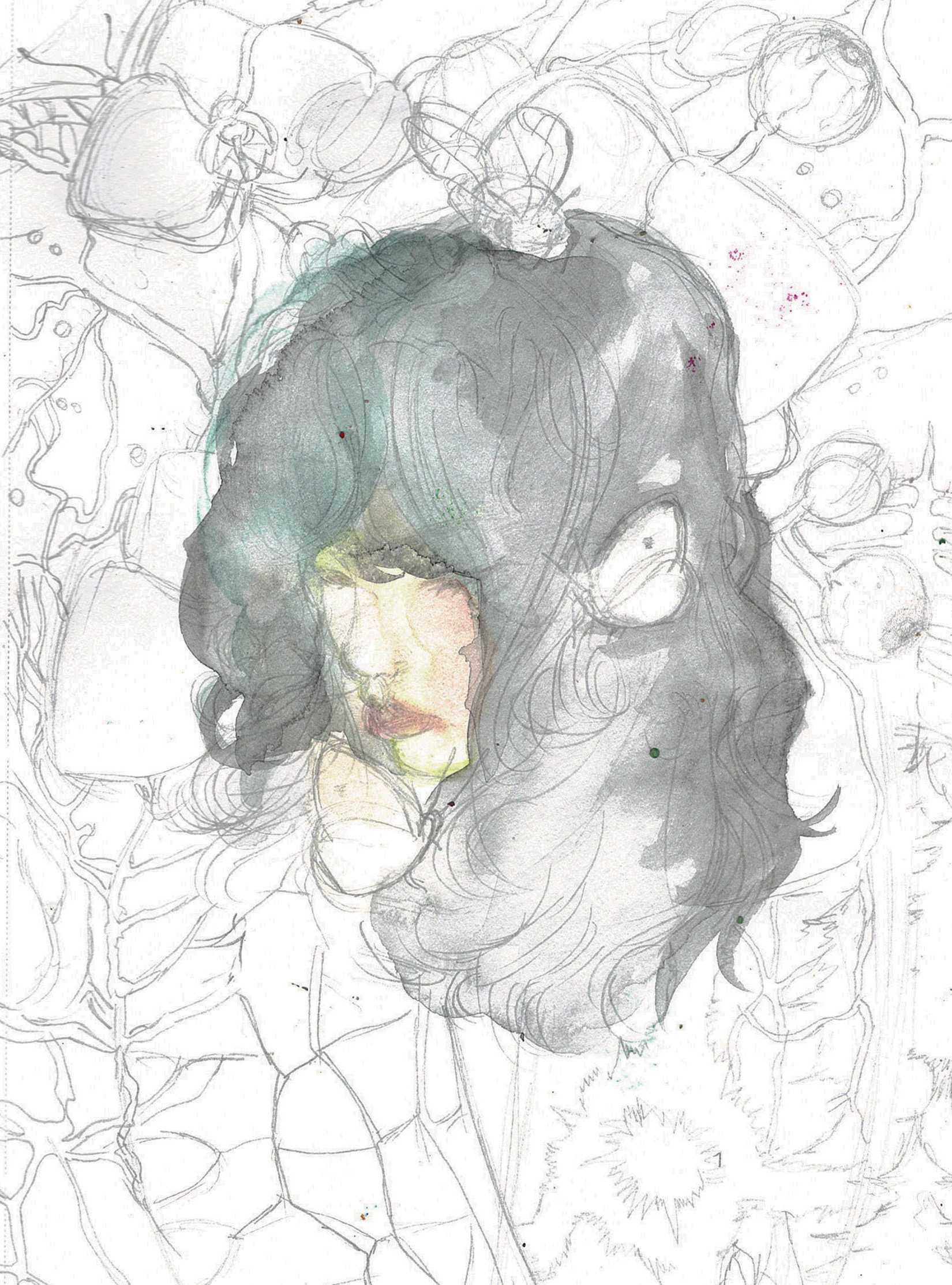Lena, 2023. Watercolor and graphite pencil on mixed media paper.