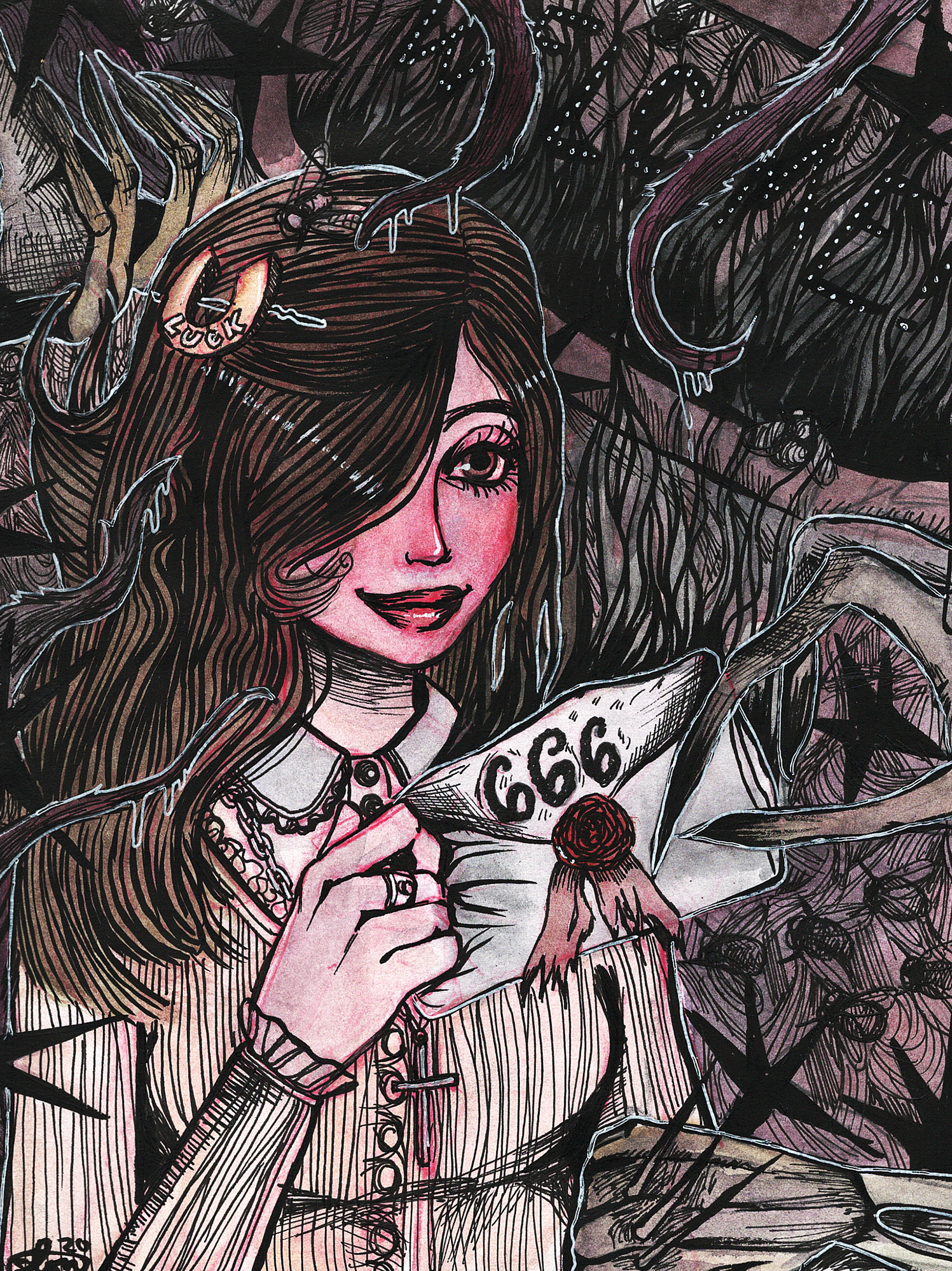 Delivered, 2020. Watercolor and ink on mixed media paper.