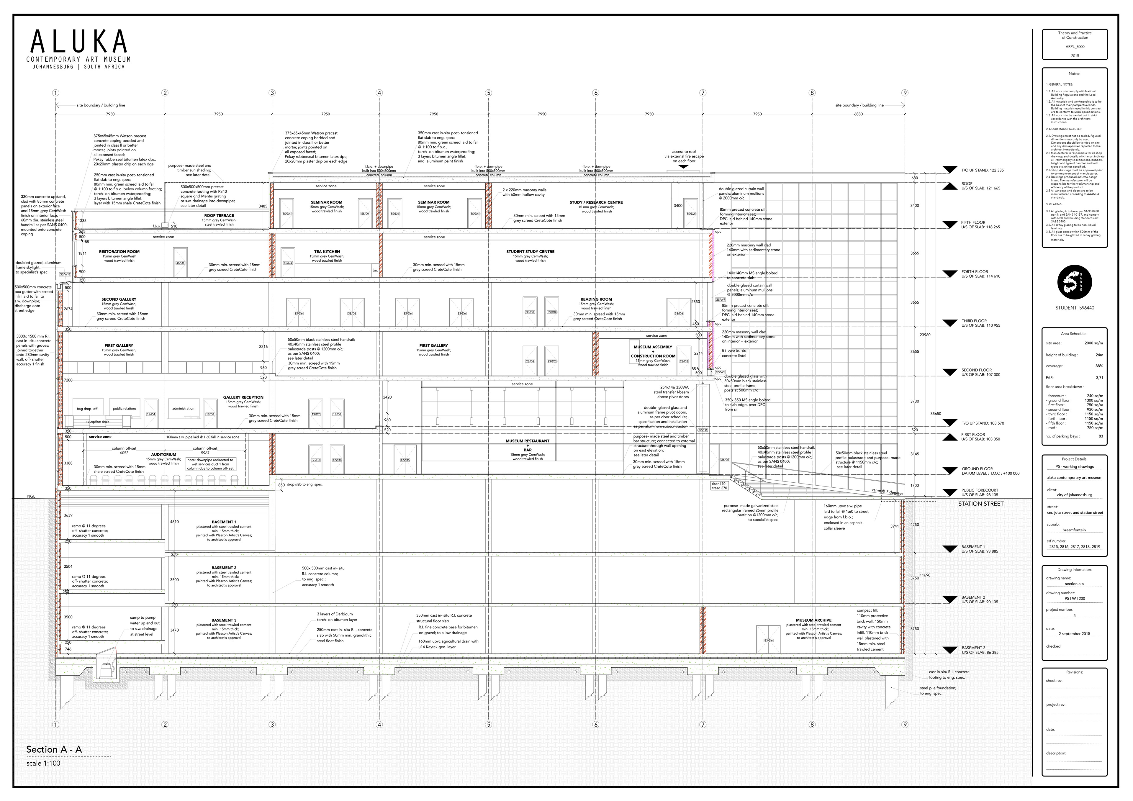 Technical Drawing: Section AA