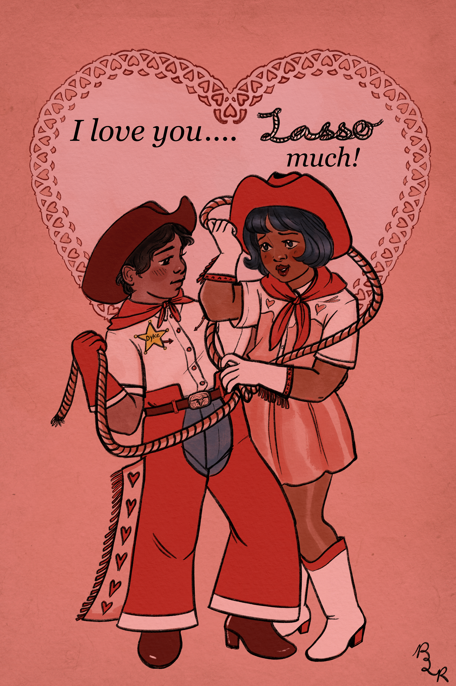 "I love you Lasso Much" valentine postcard 