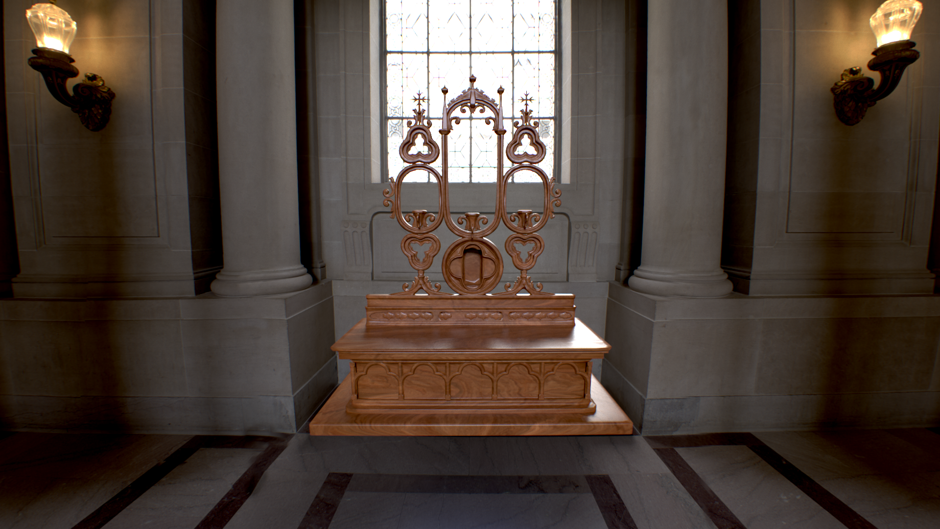 Wooden altar