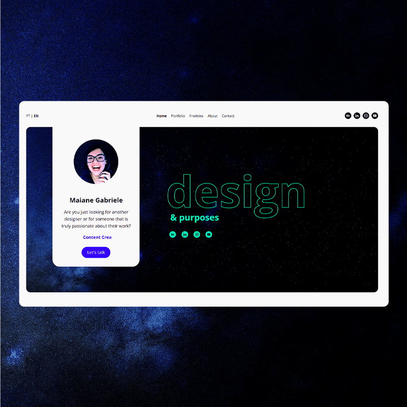 Maiane Gabriele - Maiane's Portfolio Website | UI/UX Design | Adobe XD