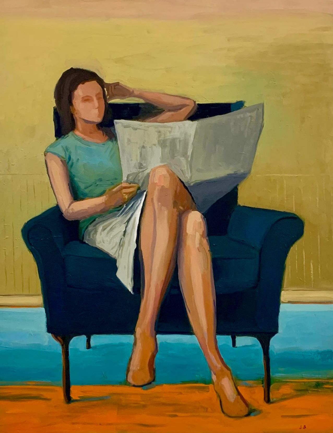 “Fig. 1 Seated”, oil on canvas, 22x28, $350 SOLD