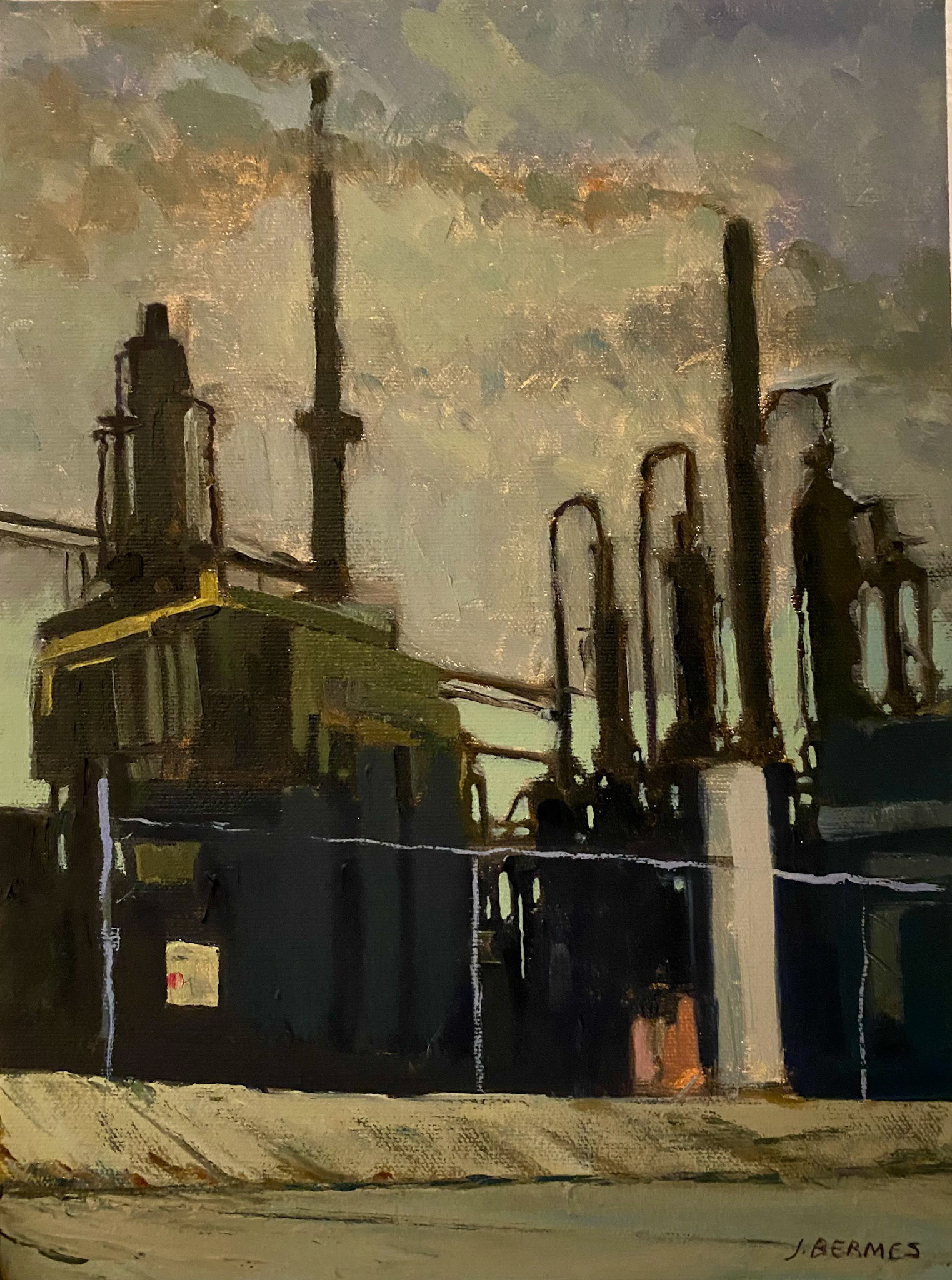 "Refinery Near Big Spring" (2020) 8x10 - $100