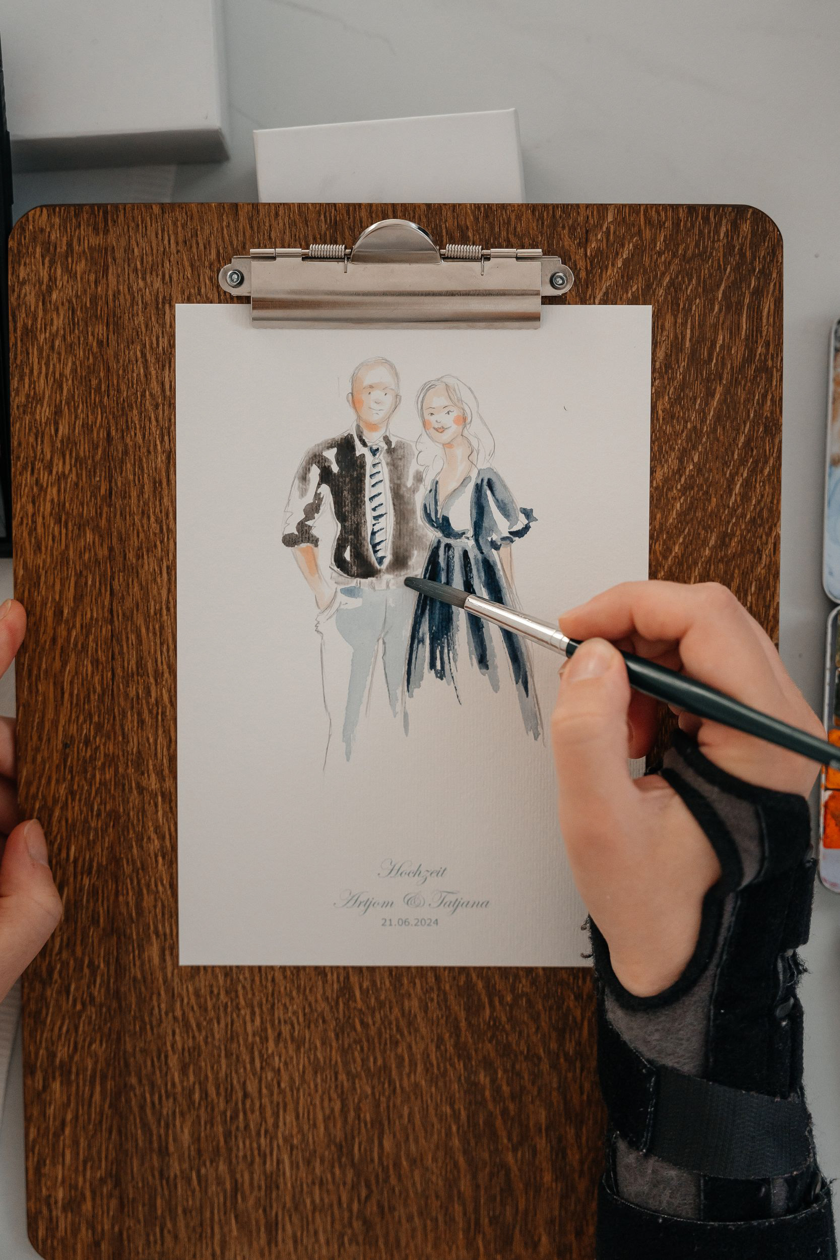 Live Hochzeitsillustration Palmenhaus Erfurt