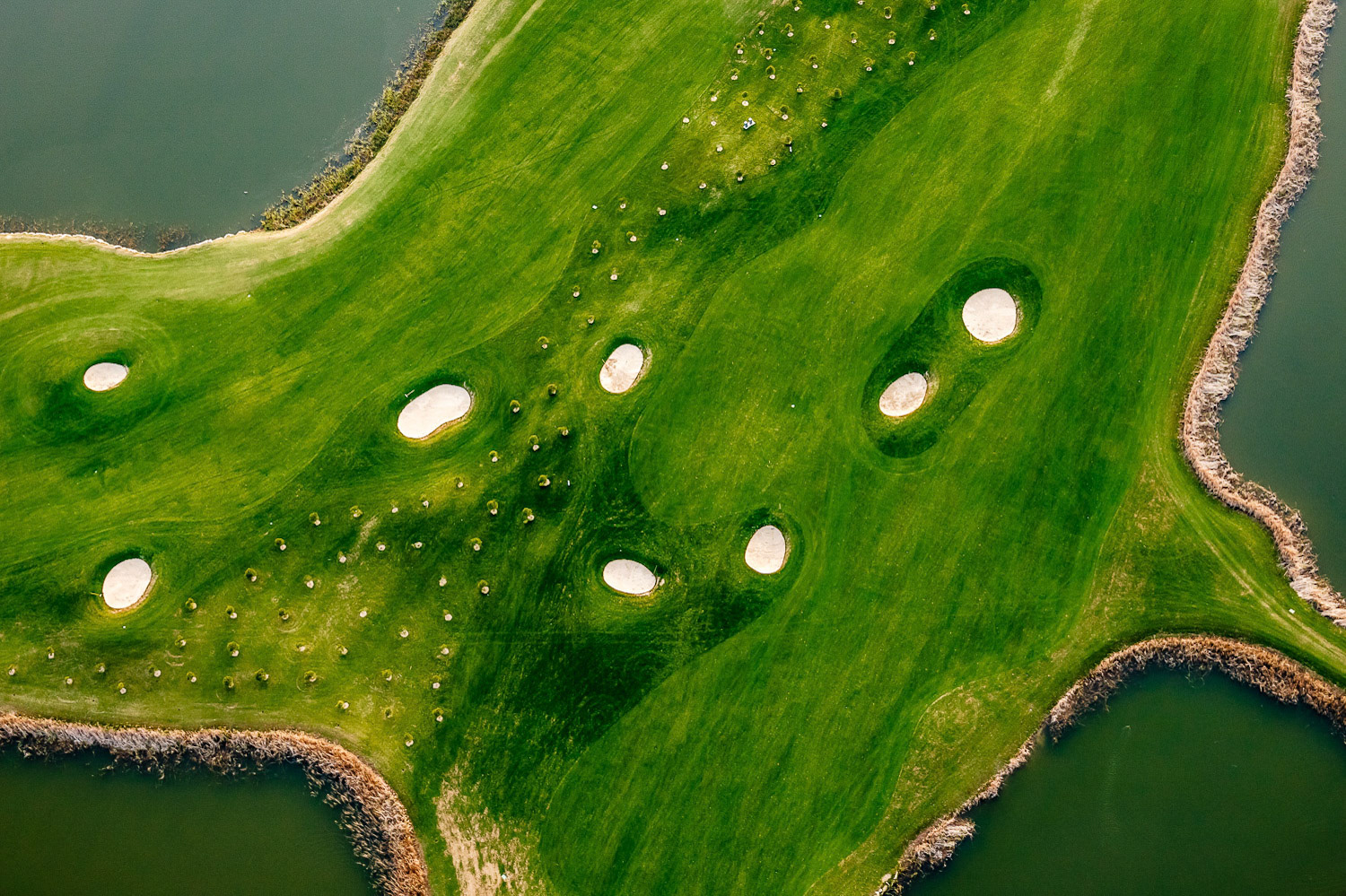 "Green" - Photography is the art of selection! I always look for graphic details while photographing. I saw this detail and applied the art of selection when I was flying over the many golf courses in Belek at the Mediterranean Sea coast.