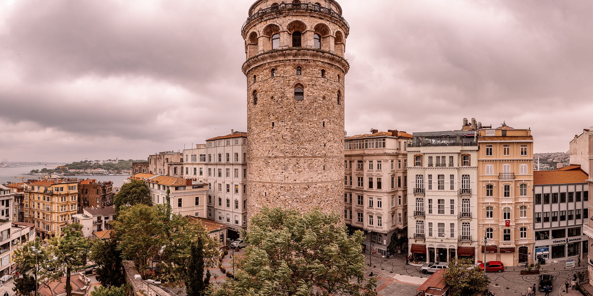 "Galata Panorama" - Galata Tower, built in 1348 by the Genoese as part of their fortifications. It was used as a watchtower by the Ottomans in Beyoglu, Istanbul, Turkey.