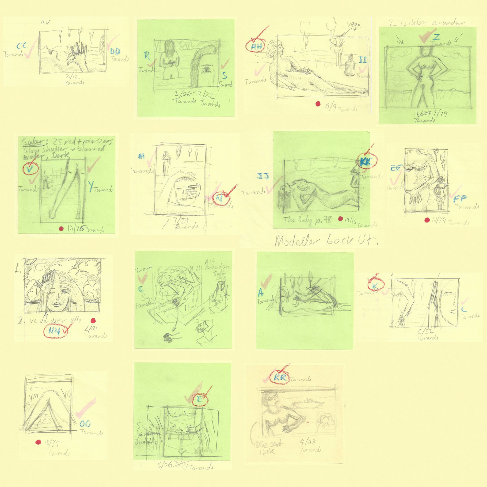 I preplanned almost all of the photographs in the Dreamworld series. The ideas came to me mostly in the morning when I woke up and I made rough drawings on post-it paper. Later, I executed the photo shoots following the drawings very closely.