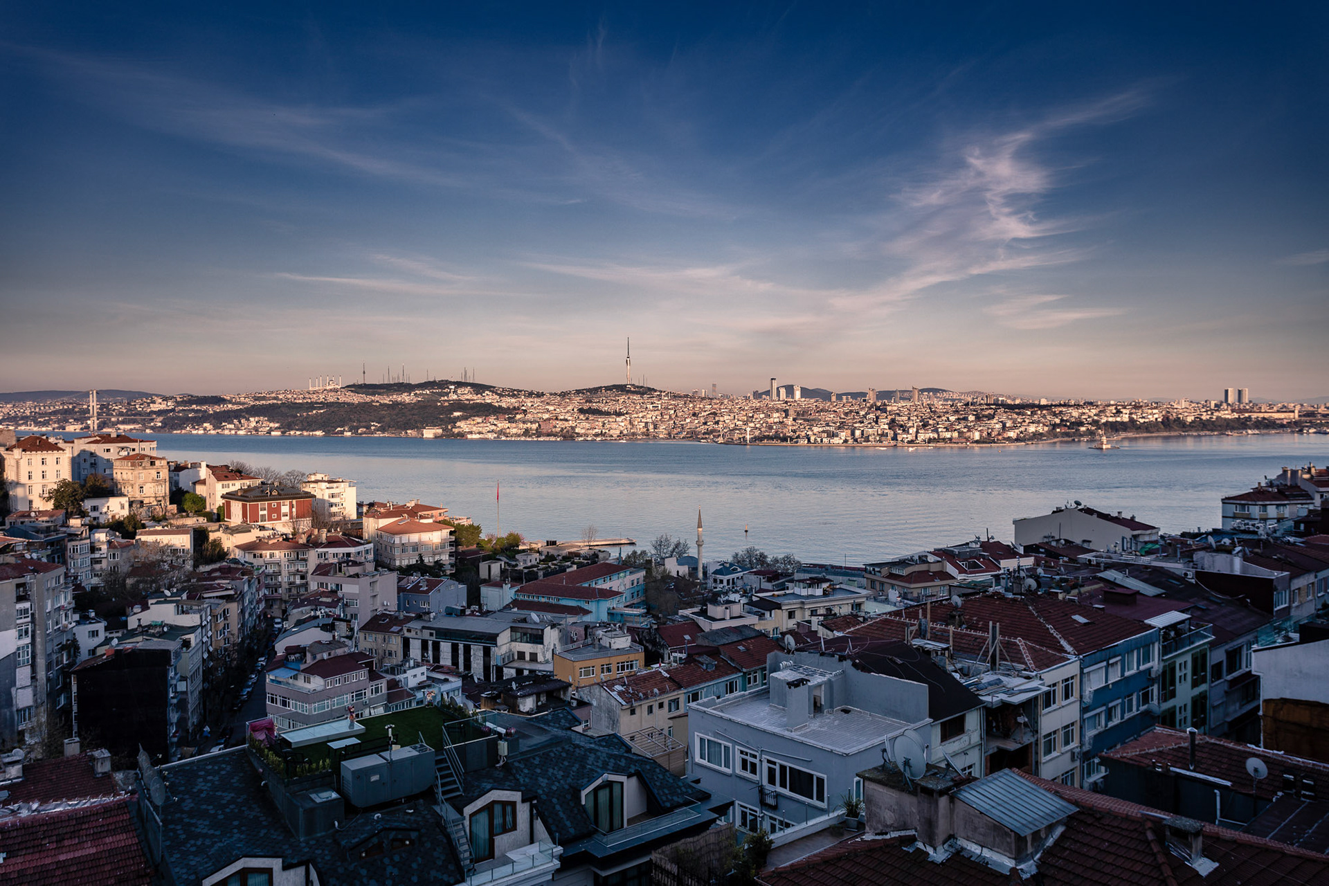 "Bosphorus-Not Lake" - The Bosphorus is never totally empty. There are always little boats, big boats, fishing boats, yachts, freighters or ferries. I was very surprised to see it empty for the first time in my life during a weekend lockdown.