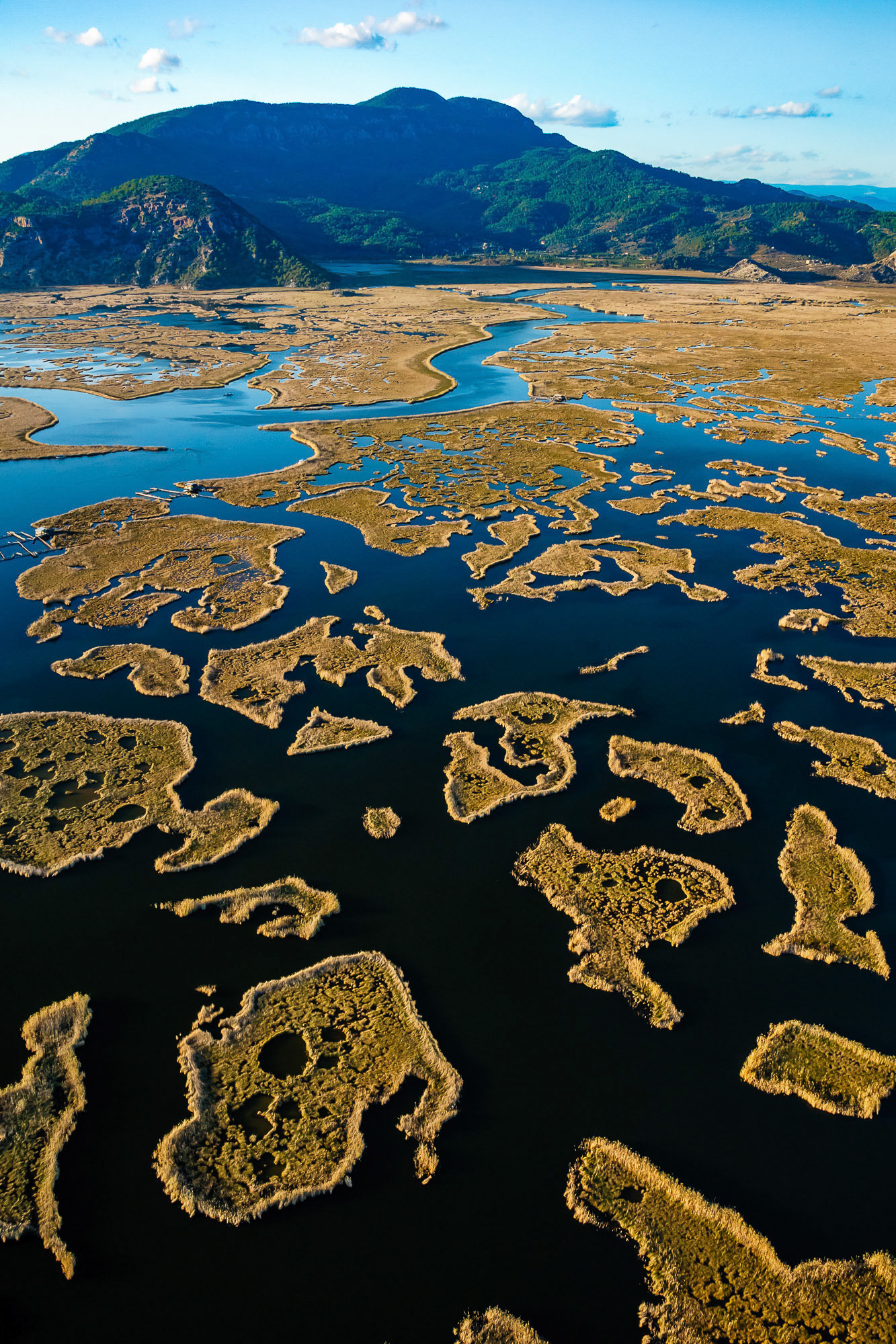 "Maze" - Dalyan with its maze of reeds on the Mediterranean Sea is another magical place for me. The little islets resemble pieces of a jigsaw puzzle. Fresh water from the Koycegiz lake to the north mix with the salt water of the sea. At the foot of the hills are the ruins of the ancient Carian trading city of Kaunos. Whenever I fly there I always wonder if the islets would support me if I need to land on them in case of an engine failure.