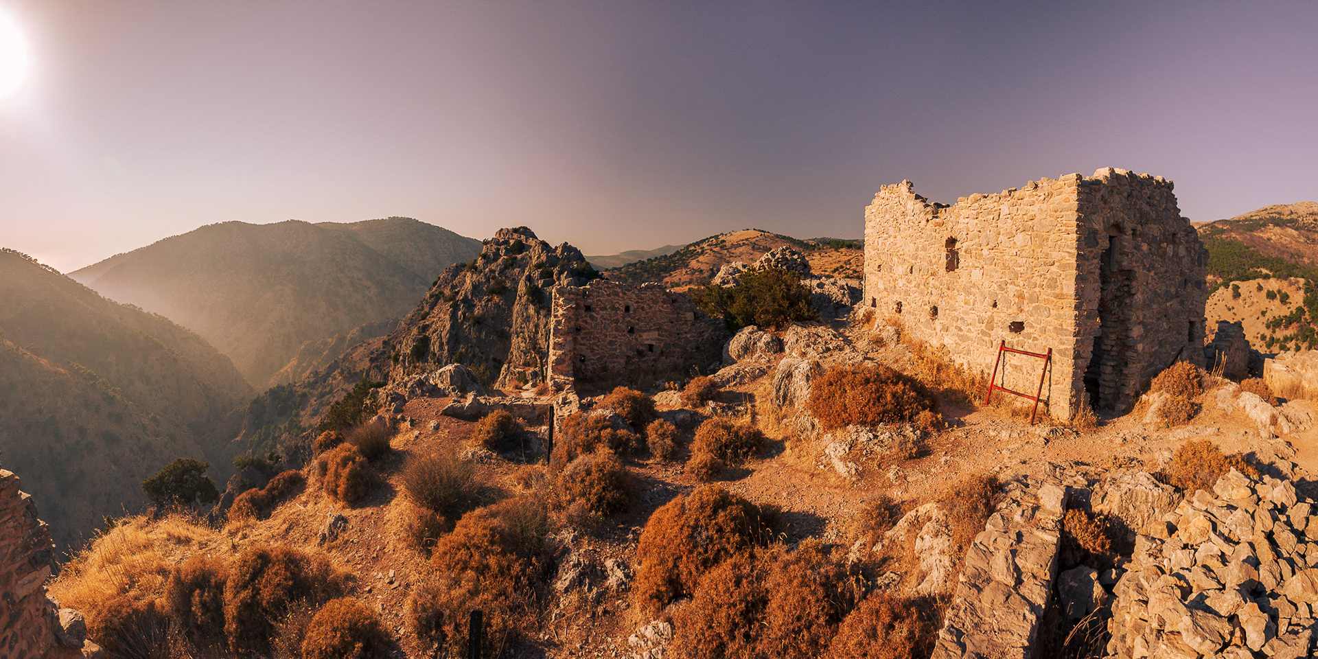 "Cliffs of Anavatos" - Medieval and Byzantine tower village of Anavatos, Chios Island, Greece.