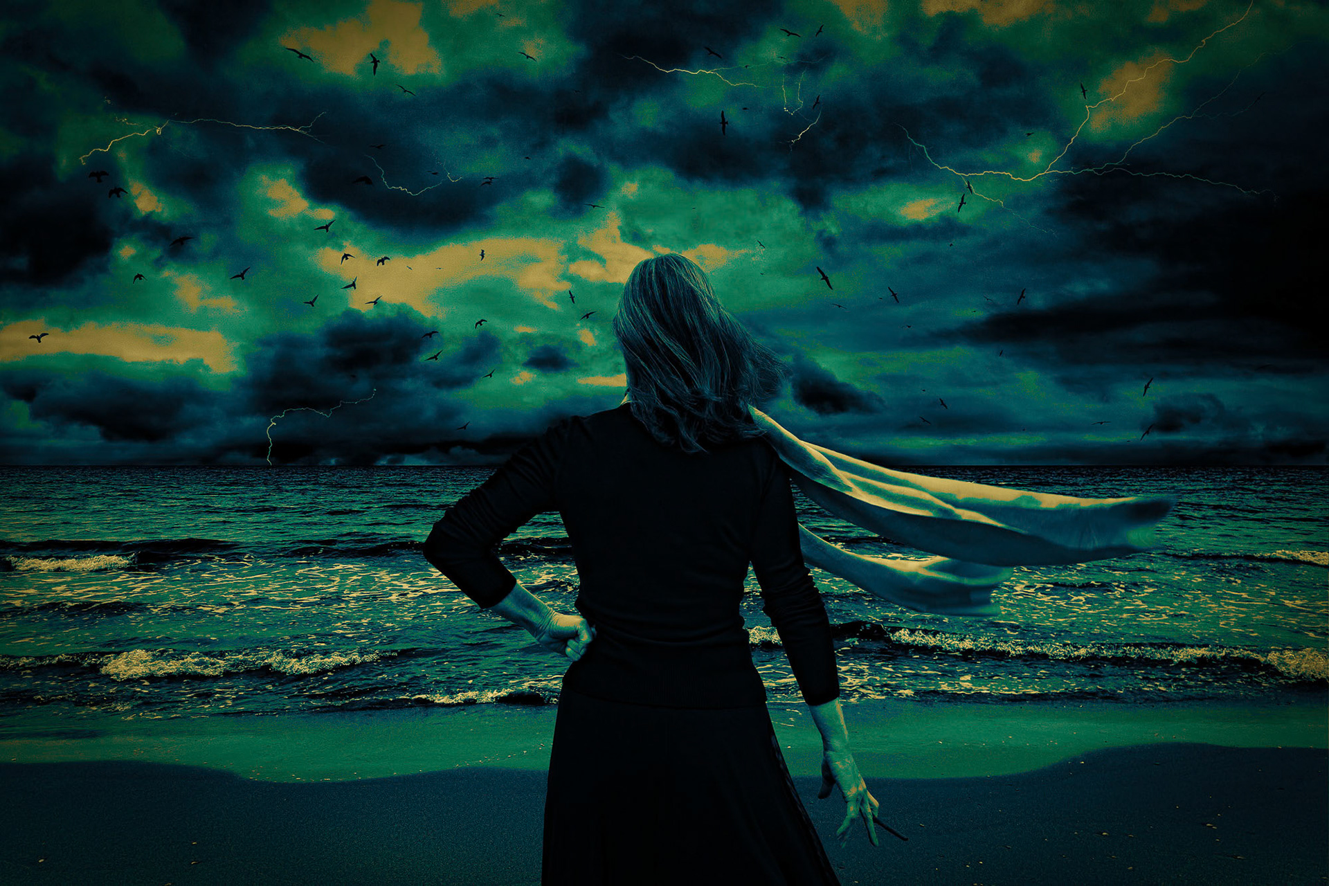 "Against All Odds-WR" - Even though despair is as bleak as the sky, her steadfast stance is her real strength. Because the hope of a determined woman finds a way even in the darkest storms.