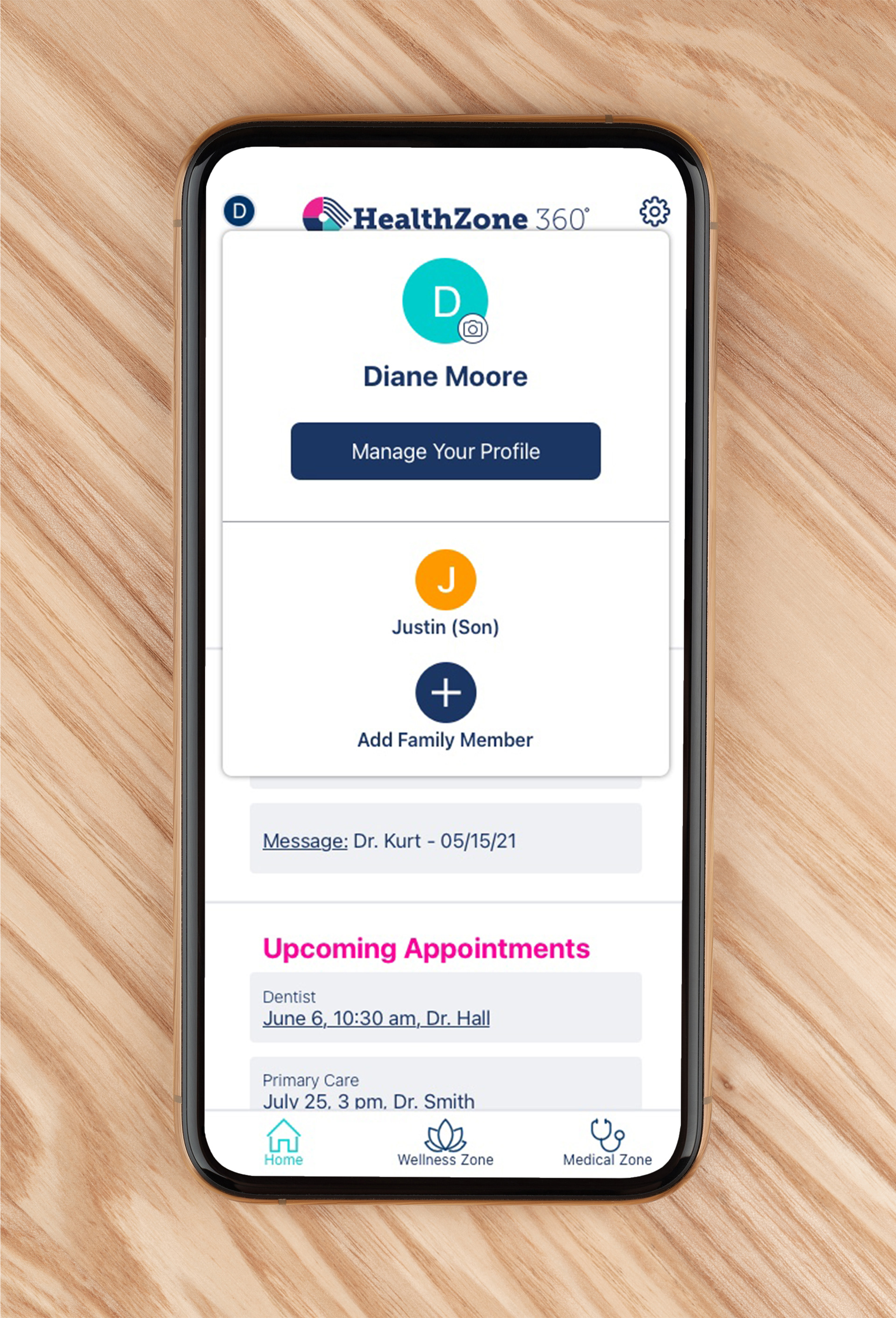Profile Menu