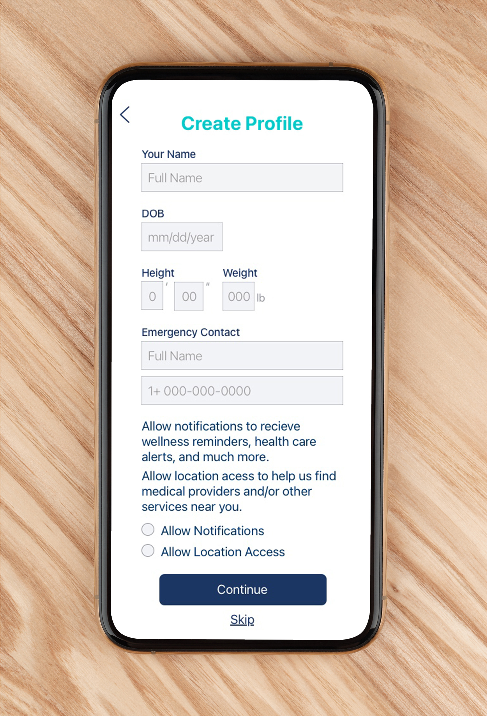 Create Profile